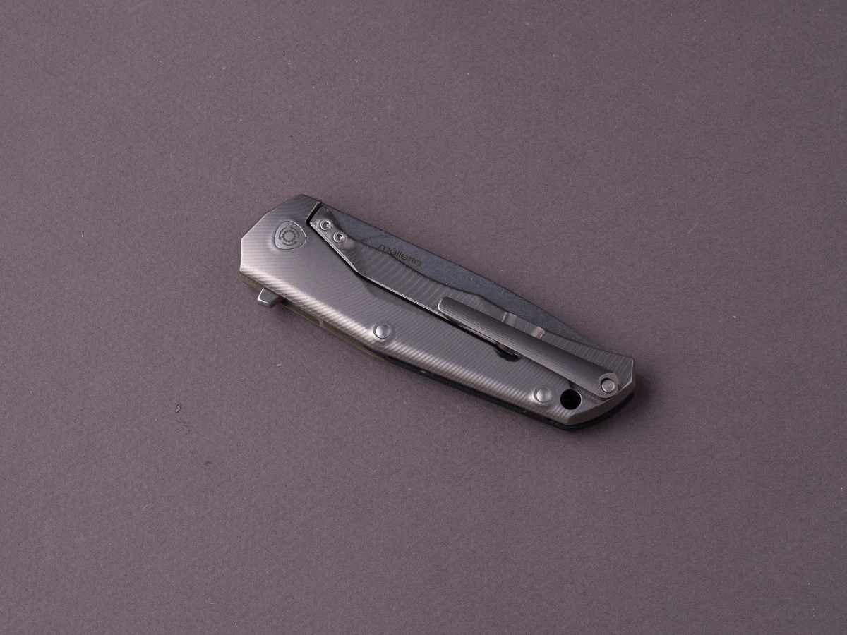 lionSTEEL - Folding Knife - TRE - 74mm - M390 - Frame Lock - Green G10 & Titanium - Stonewashed - Image 3