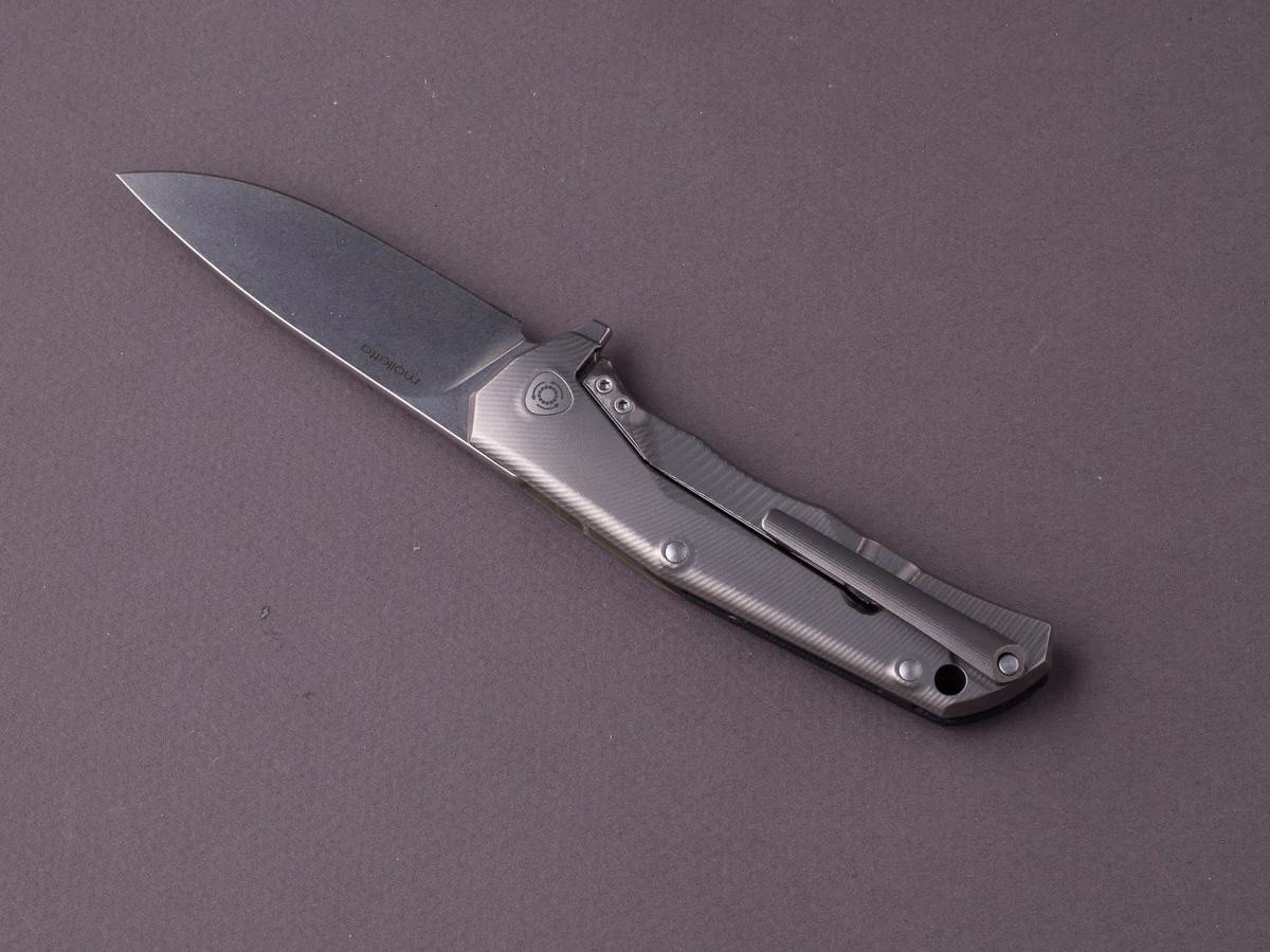 lionSTEEL - Folding Knife - TRE - 74mm - M390 - Frame Lock - Green G10 & Titanium - Stonewashed - Image 4