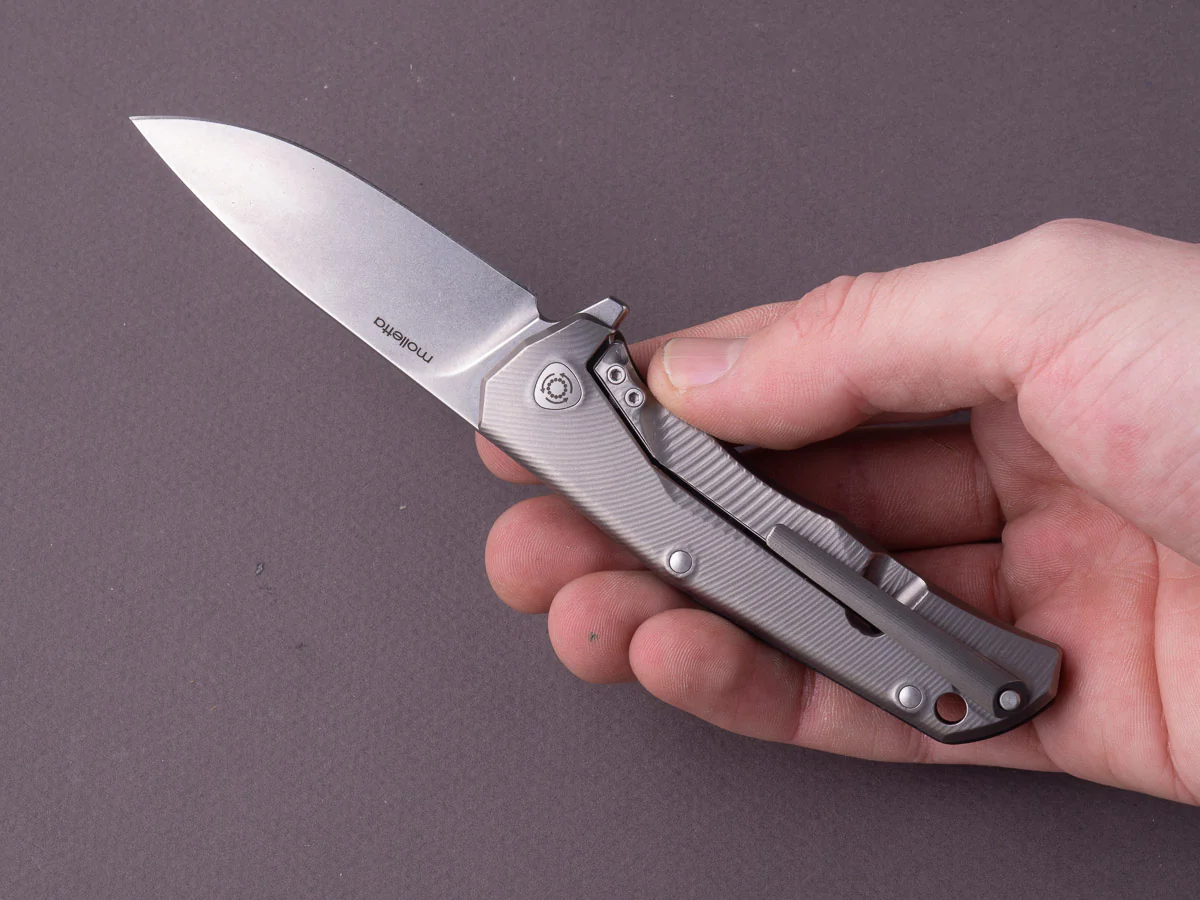 lionSTEEL - Folding Knife - TRE - 74mm - M390 - Frame Lock - Green G10 & Titanium - Stonewashed - Image 7