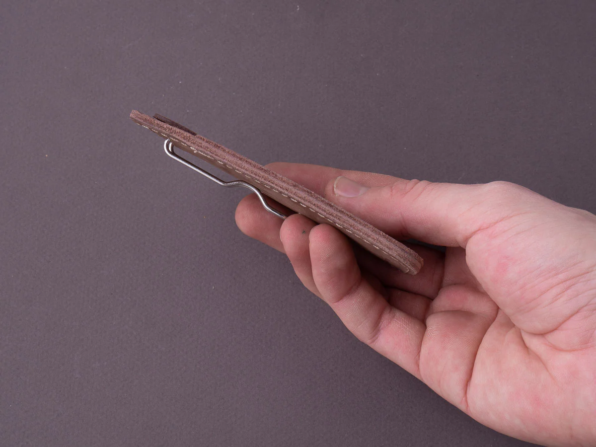 lionSTEEL - Sheath - Pocket Clip - Brown Leather - Image 3