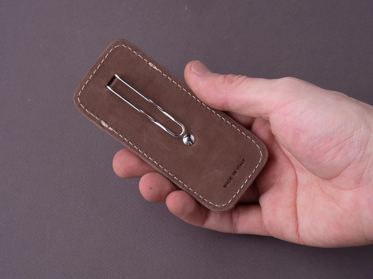 lionSTEEL - Sheath - Pocket Clip - Brown Leather - Image 5