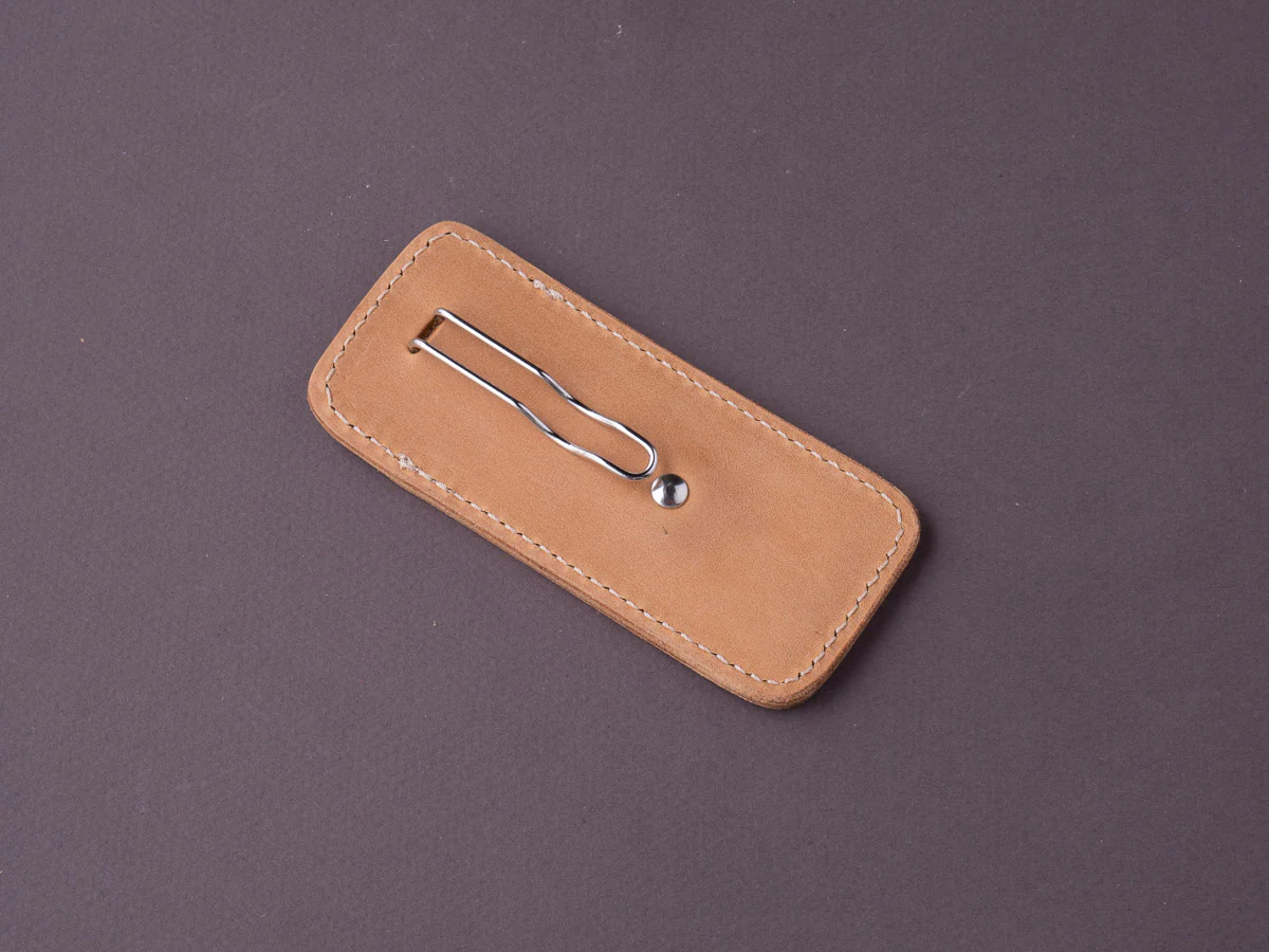 lionSTEEL - Sheath - Pocket Clip - Sand Leather - Image 3