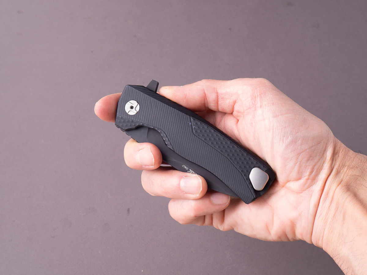 lionSTEEL - SOLID Folding Knife - Frame Lock - ROK - M390 - 85mm - Black Aluminum - Black MilSpec - Image 5