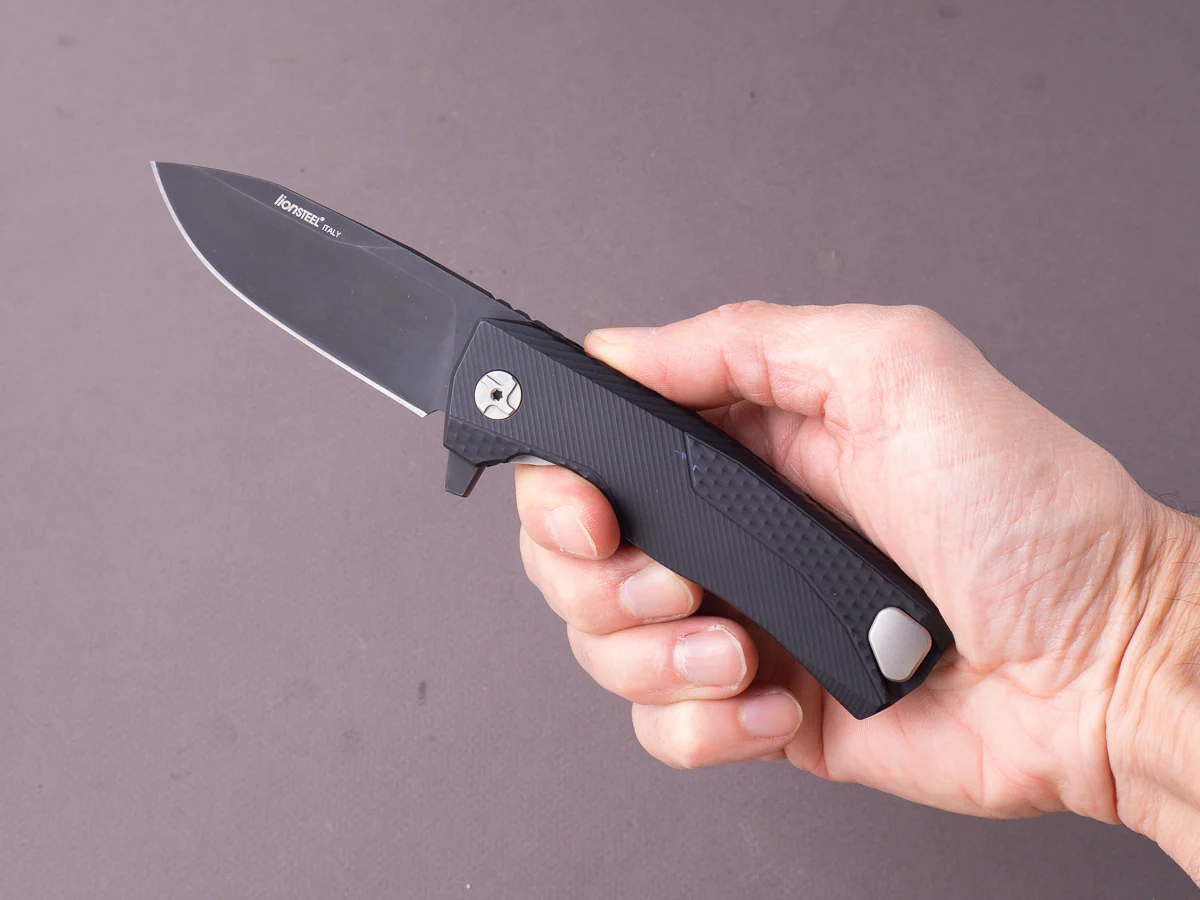 lionSTEEL - SOLID Folding Knife - Frame Lock - ROK - M390 - 85mm - Black Aluminum - Black MilSpec - Image 6