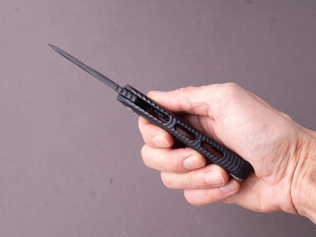 lionSTEEL - SOLID Folding Knife - Frame Lock - ROK - M390 - 85mm - Black Aluminum - Black MilSpec - Image 8