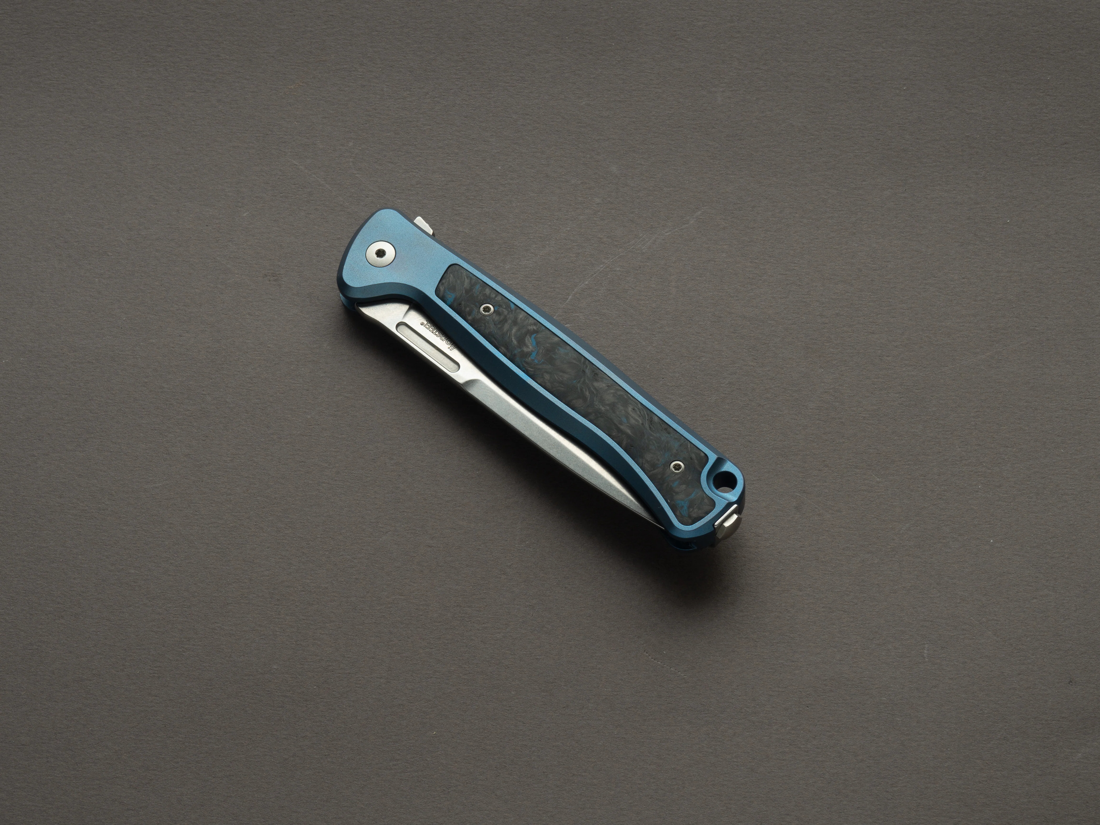 lionSTEEL - SOLID Folding Knife - Frame Lock - Skinny - MagnaCut - 85mm - Blue Titanium Handle - Image 3