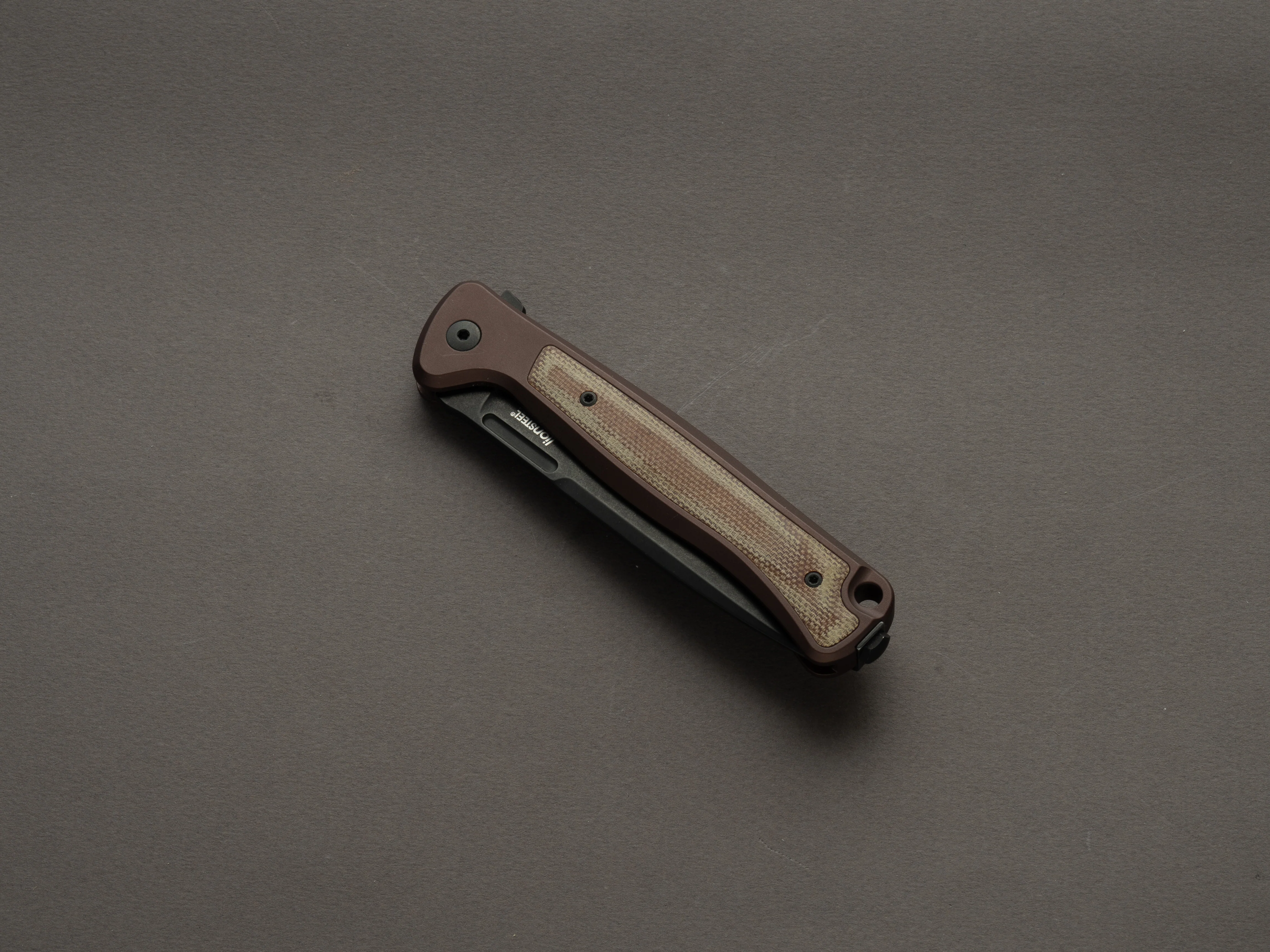 lionSTEEL - SOLID Folding Knife - Frame Lock - Skinny - MagnaCut - 85mm - Earth Brown Aluminum Handle - Mil Spec - Image 3
