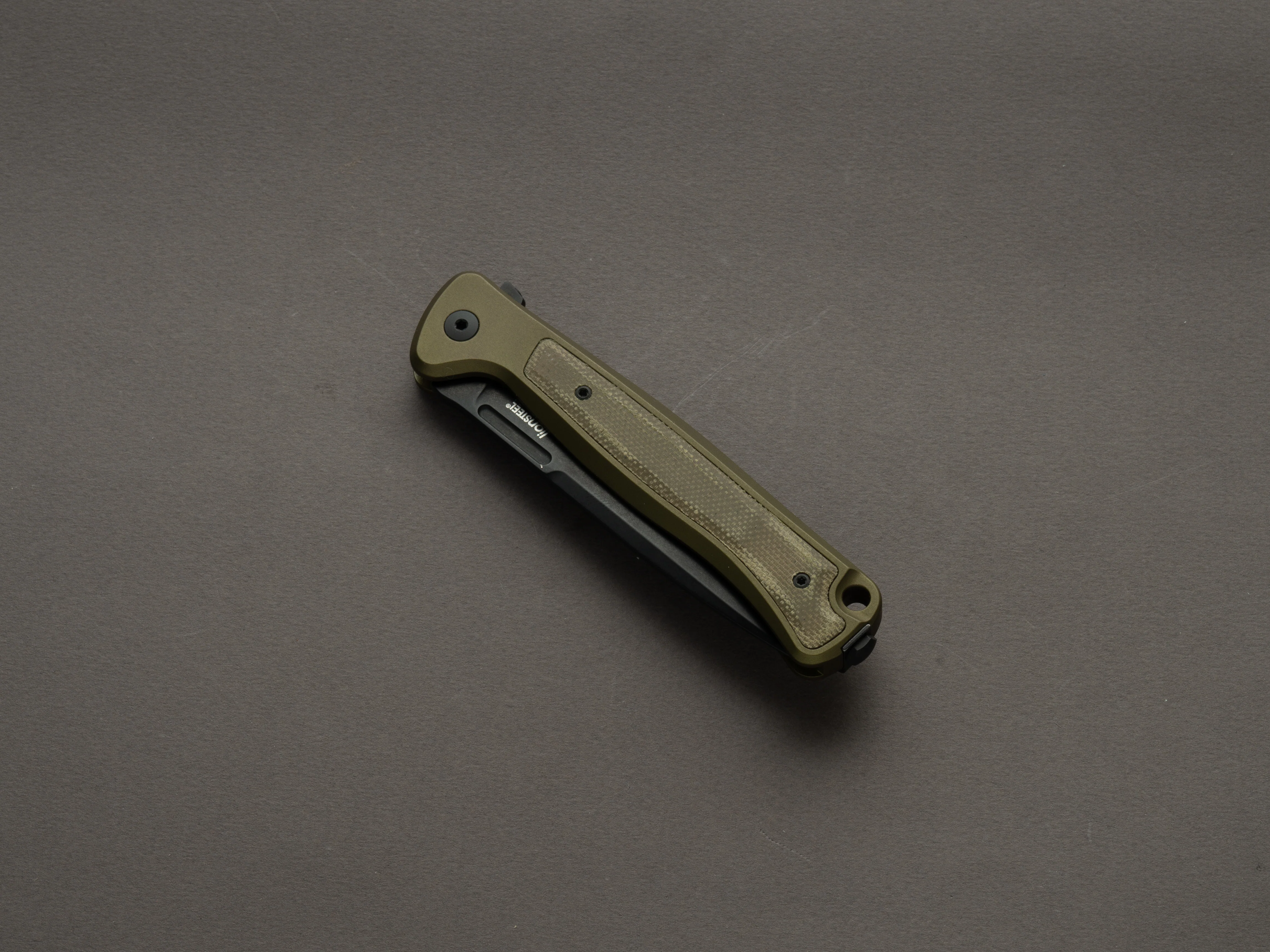 lionSTEEL - SOLID Folding Knife - Frame Lock - Skinny - MagnaCut - 85mm - Green Aluminum Handle - Mil Spec - Image 3