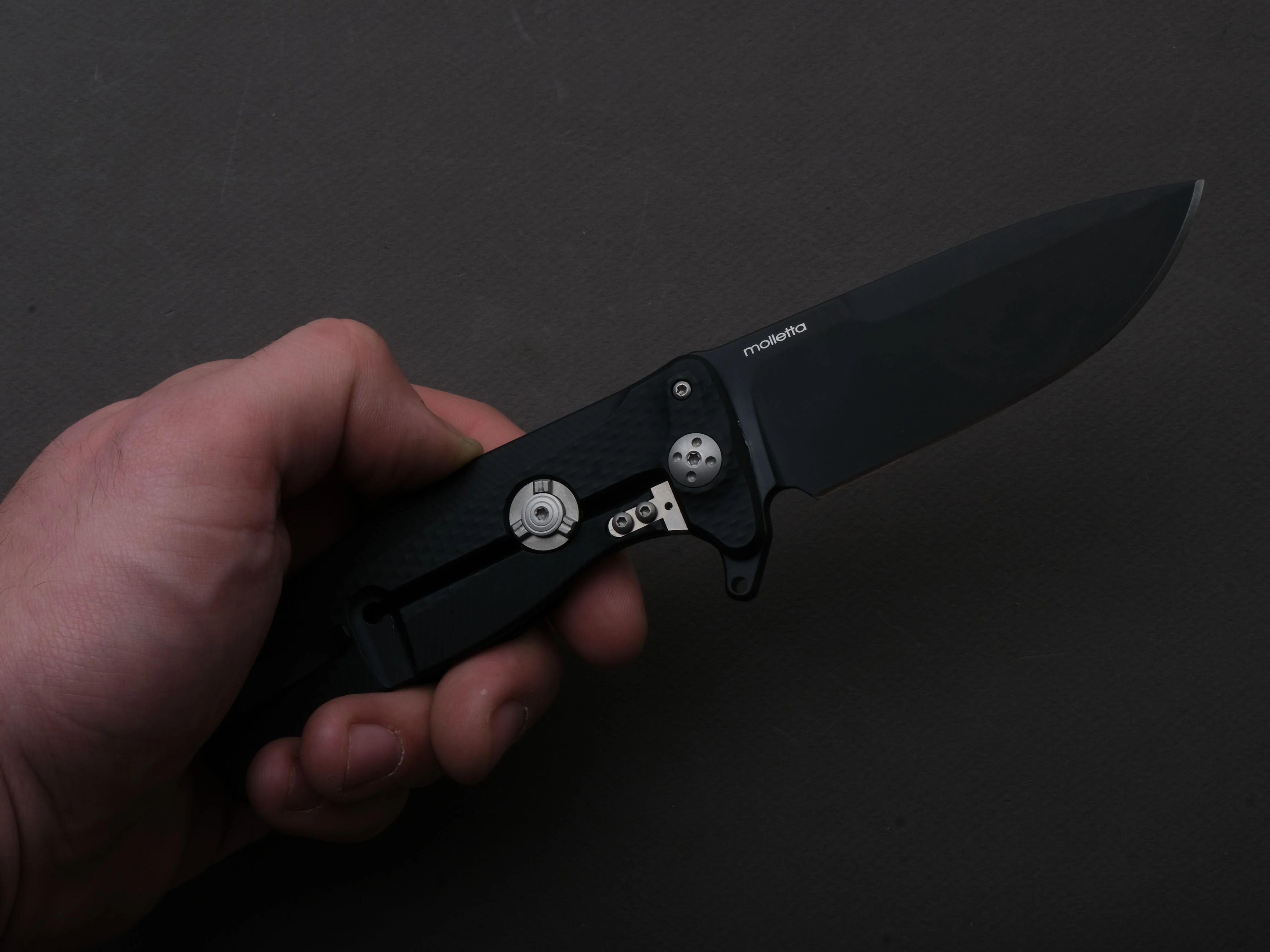 lionSTEEL - SOLID Folding Knife - SR11 - Sleipner - 90mm - Black Aluminum - Black Mil Spec - Image 4