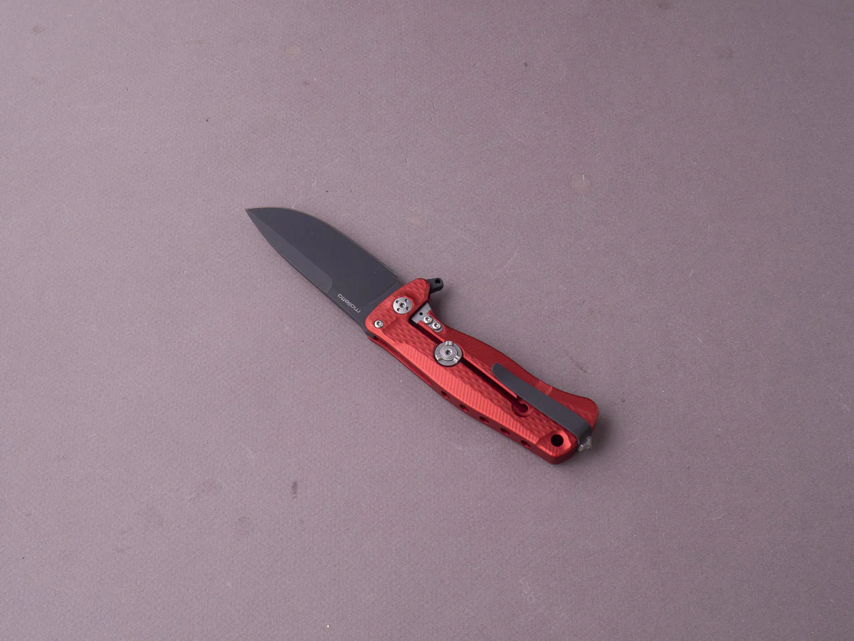 lionSTEEL - SOLID Folding Knife - SR22 - Sleipner - 75mm - Frame Lock - Red Aluminum - Black Mil Spec - Image 2