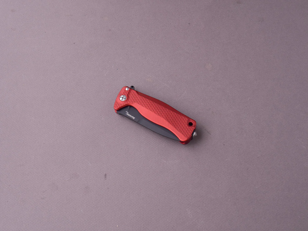 lionSTEEL - SOLID Folding Knife - SR22 - Sleipner - 75mm - Frame Lock - Red Aluminum - Black Mil Spec - Image 3