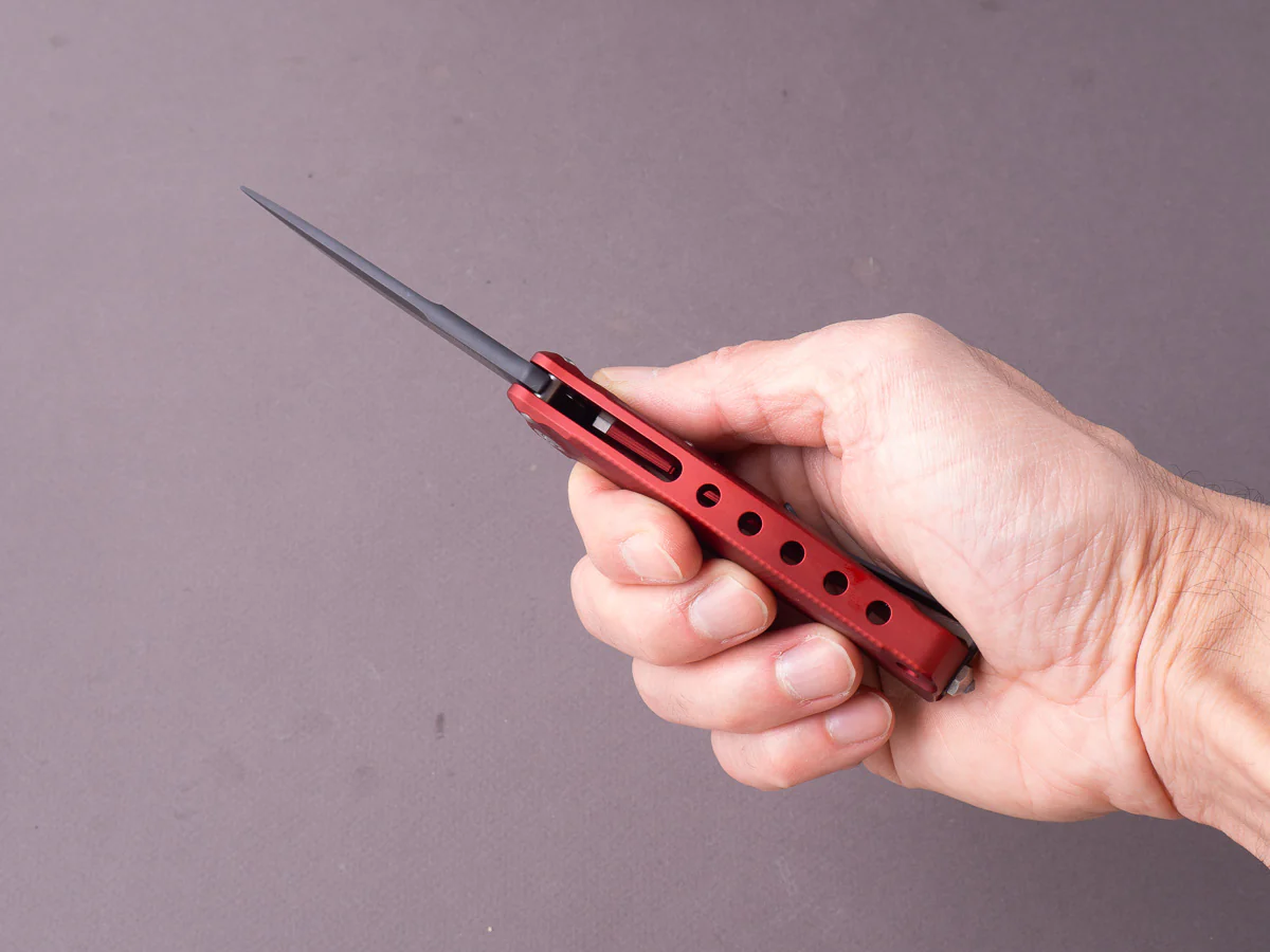 lionSTEEL - SOLID Folding Knife - SR22 - Sleipner - 75mm - Frame Lock - Red Aluminum - Black Mil Spec - Image 8