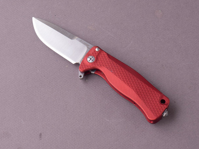 lionSTEEL - SOLID Folding Knife - SR22 - Sleipner - 75mm - Frame Lock - Red Aluminum - Pocket Clip