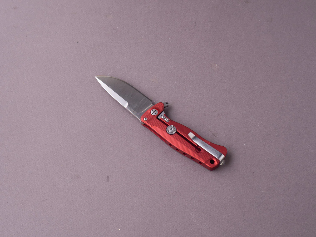 lionSTEEL - SOLID Folding Knife - SR22 - Sleipner - 75mm - Frame Lock - Red Aluminum - Pocket Clip - Image 2