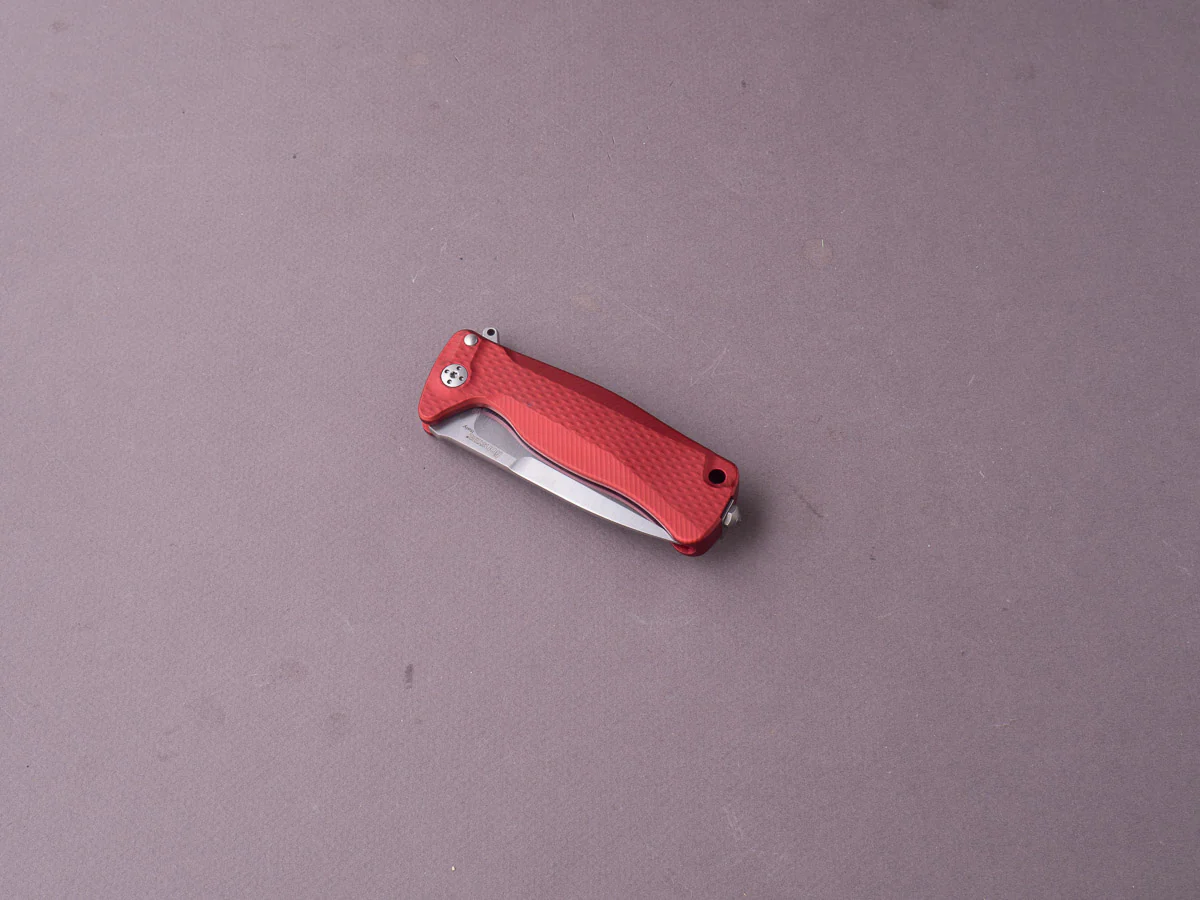 lionSTEEL - SOLID Folding Knife - SR22 - Sleipner - 75mm - Frame Lock - Red Aluminum - Pocket Clip - Image 3