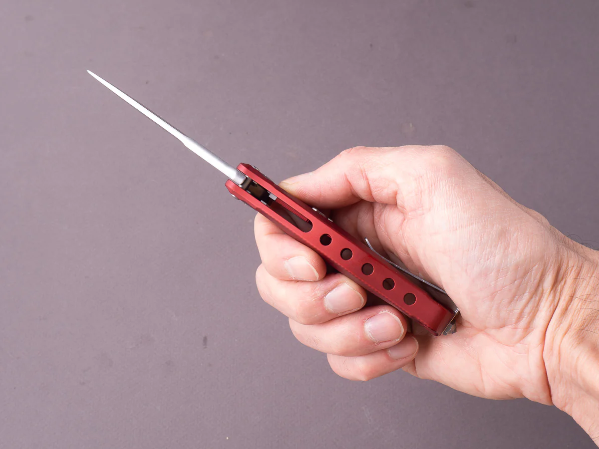 lionSTEEL - SOLID Folding Knife - SR22 - Sleipner - 75mm - Frame Lock - Red Aluminum - Pocket Clip - Image 8