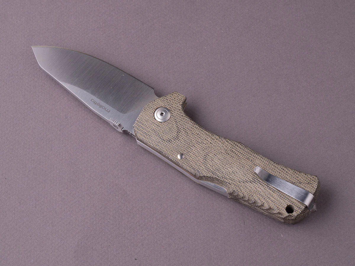 lionSTEEL - SOLID Folding Knife - TM1 - Sleipner - 90mm - Lock Back - Green Micarta Handle - Image 2