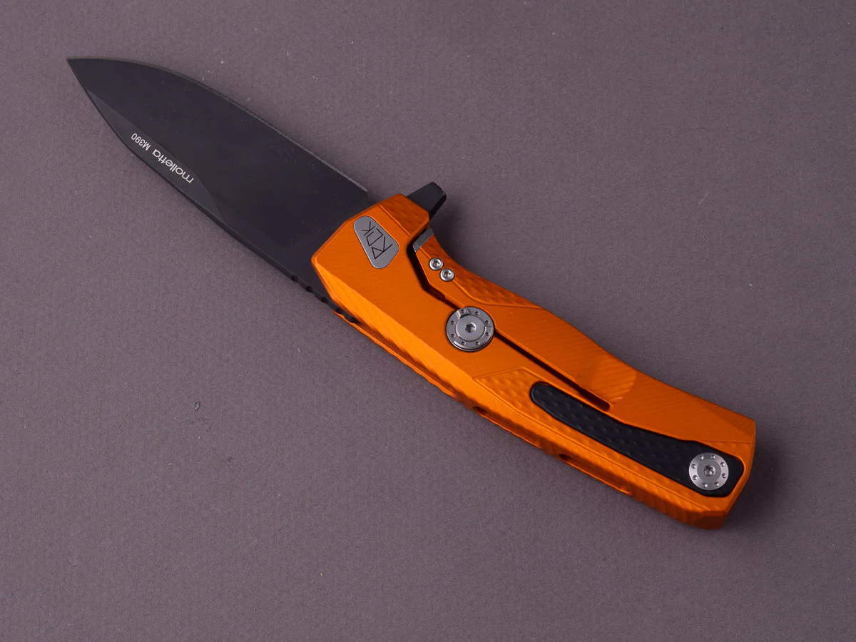lionSTEEL - SOLID Folding Knife - Frame Lock - ROK - M390 - 85mm - Orange Aluminum - Black MilSpec - Image 5