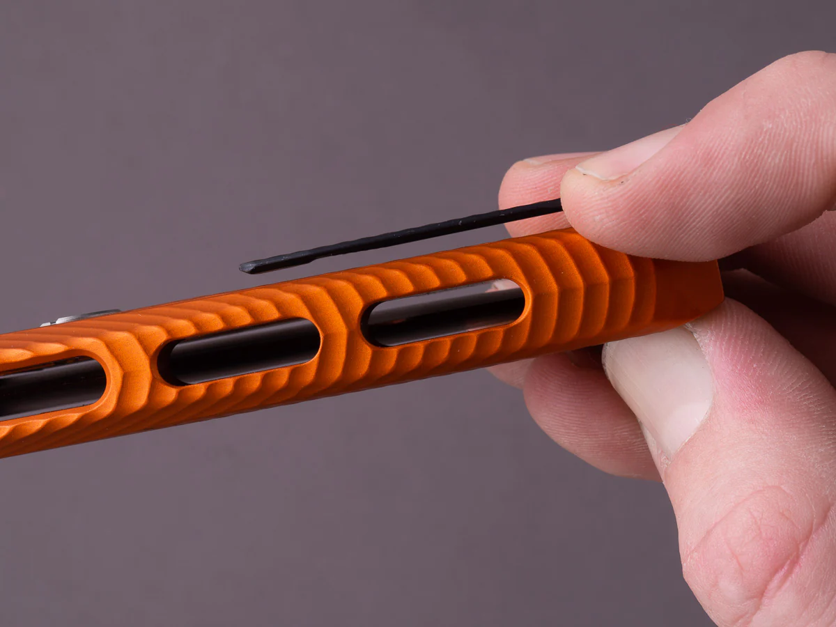 lionSTEEL - SOLID Folding Knife - Frame Lock - ROK - M390 - 85mm - Orange Aluminum - Black MilSpec - Image 7