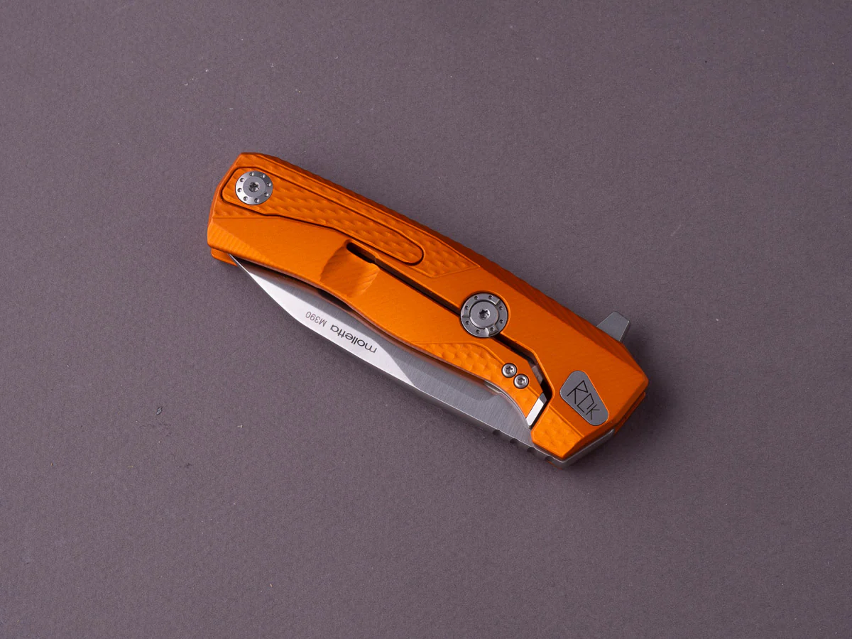 lionSTEEL - SOLID Folding Knife - Frame Lock - ROK - M390 - 85mm - Orange Aluminum - Image 2
