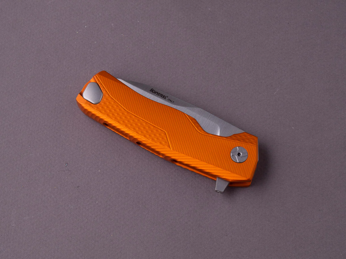 lionSTEEL - SOLID Folding Knife - Frame Lock - ROK - M390 - 85mm - Orange Aluminum - Image 3