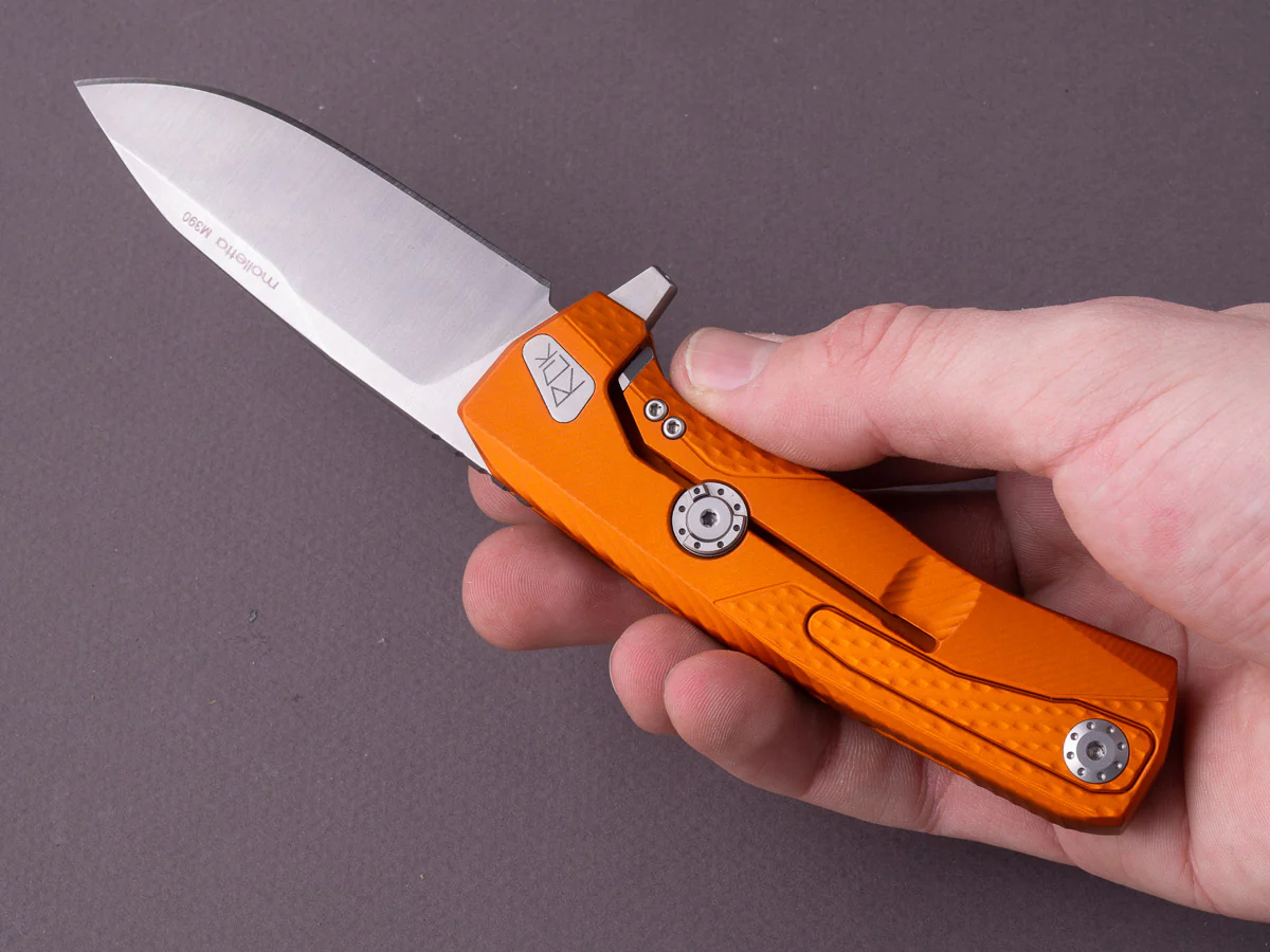 lionSTEEL - SOLID Folding Knife - Frame Lock - ROK - M390 - 85mm - Orange Aluminum - Image 7