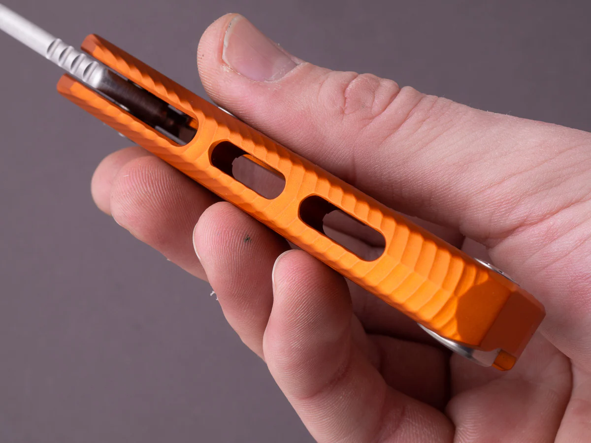 lionSTEEL - SOLID Folding Knife - Frame Lock - ROK - M390 - 85mm - Orange Aluminum - Image 9
