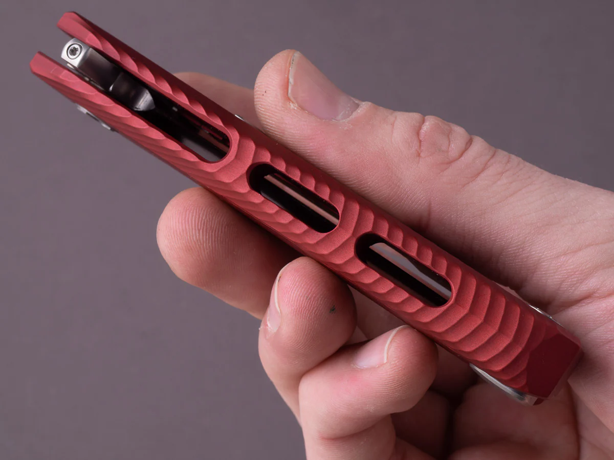 lionSTEEL - SOLID Folding Knife - Frame Lock - ROK - M390 - 85mm- Red Aluminum - Image 5