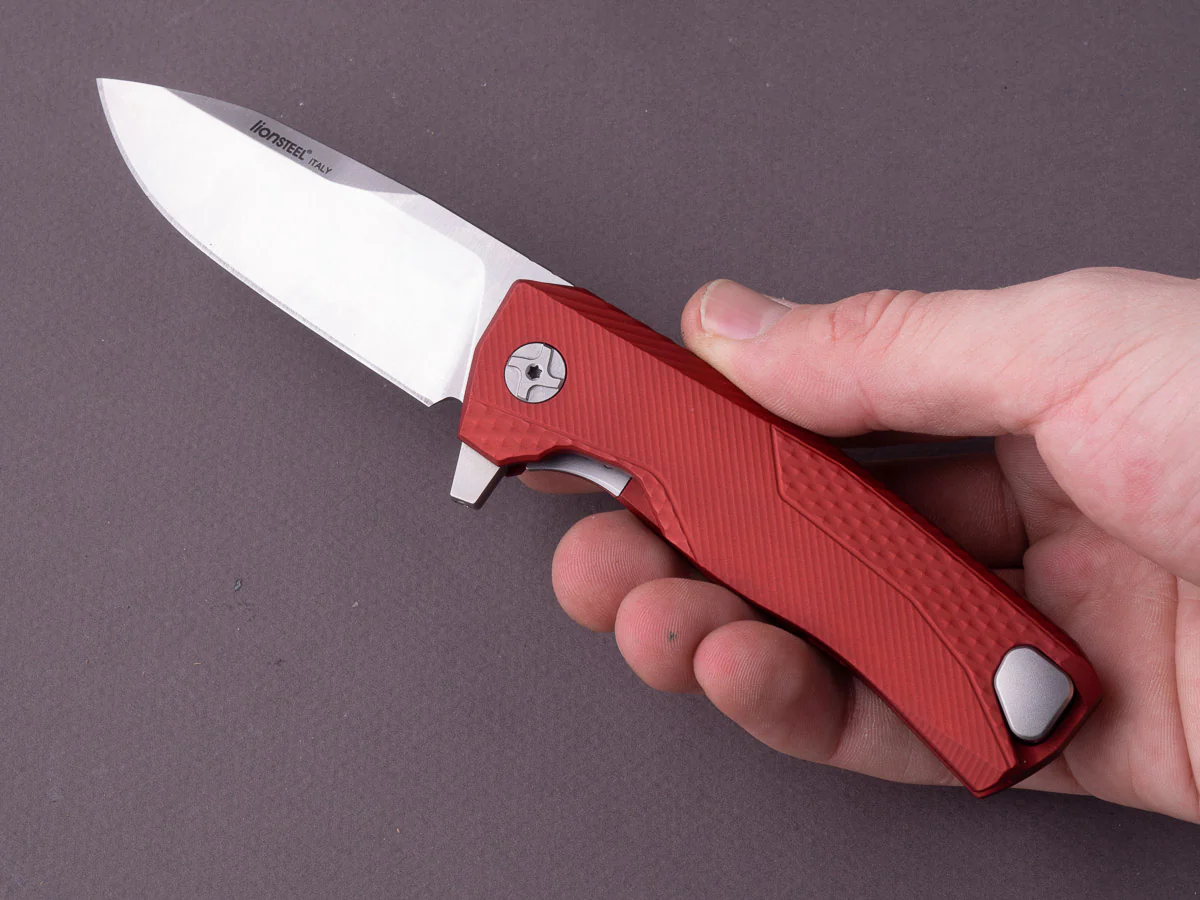 lionSTEEL - SOLID Folding Knife - Frame Lock - ROK - M390 - 85mm- Red Aluminum - Image 6