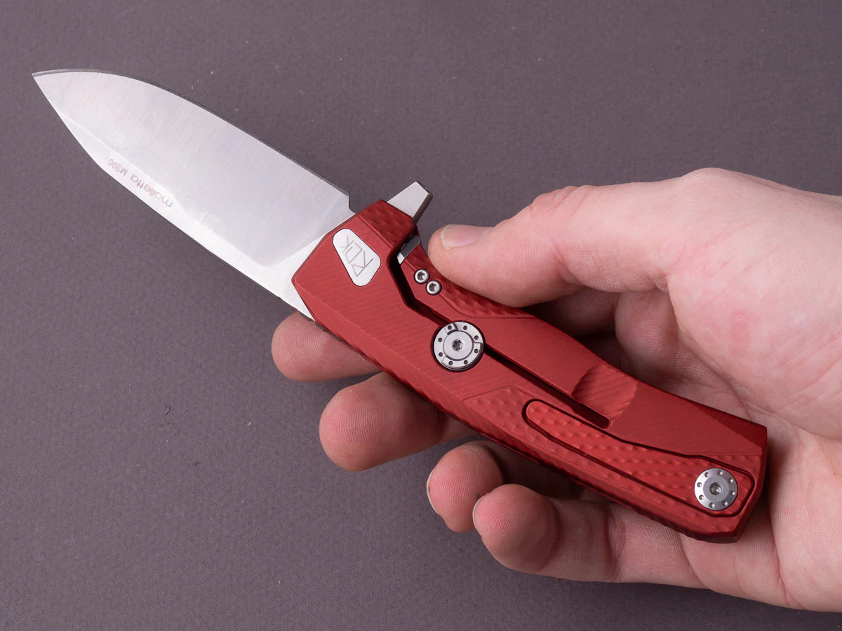 lionSTEEL - SOLID Folding Knife - Frame Lock - ROK - M390 - 85mm- Red Aluminum - Image 7