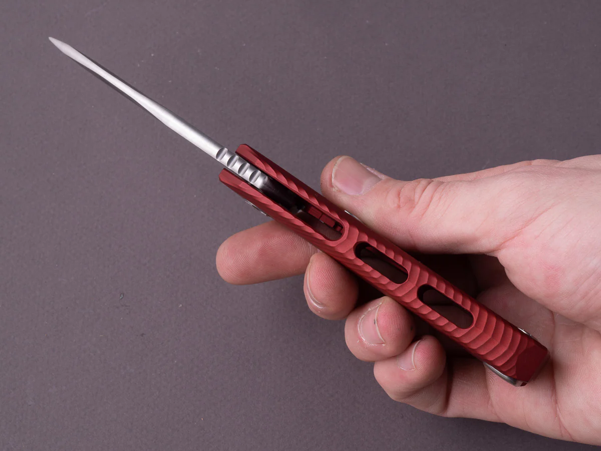 lionSTEEL - SOLID Folding Knife - Frame Lock - ROK - M390 - 85mm- Red Aluminum - Image 8