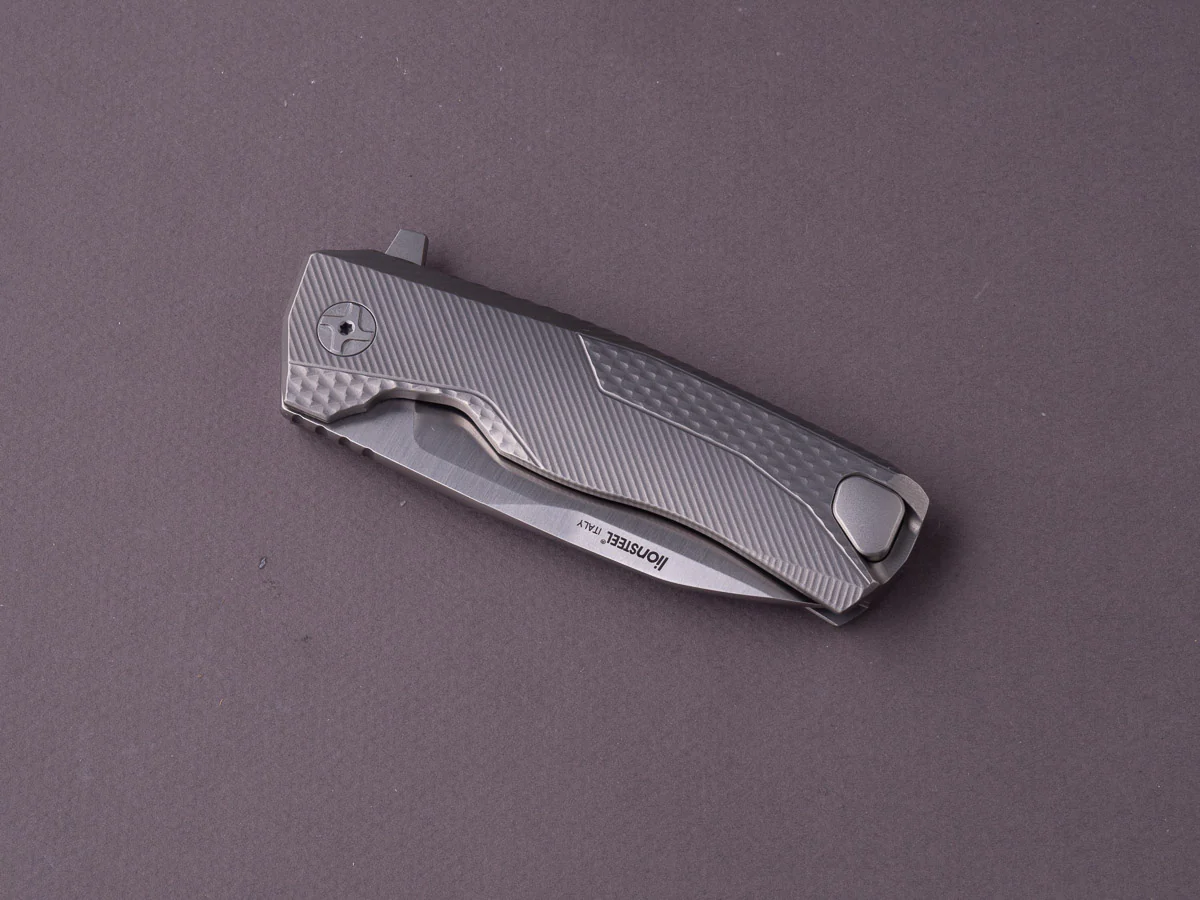 lionSTEEL - SOLID Folding Knife - Frame Lock - ROK - M390 - 85mm - Grey Titanium - Image 5