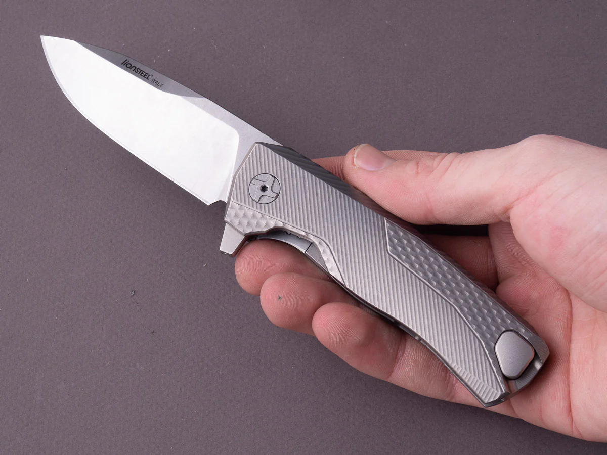 lionSTEEL - SOLID Folding Knife - Frame Lock - ROK - M390 - 85mm - Grey Titanium - Image 8
