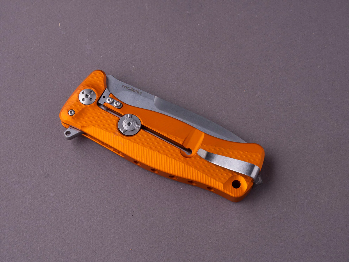 lionSTEEL - SOLID Folding Knife - SR11 - Sleipner - 90mm - Orange Handle - Image 3