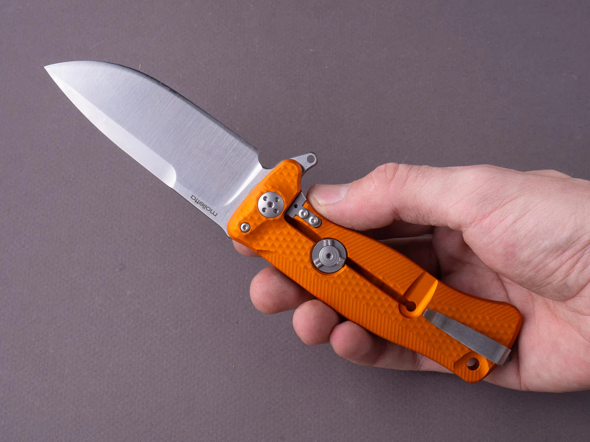 lionSTEEL - SOLID Folding Knife - SR11 - Sleipner - 90mm - Orange Handle - Image 7