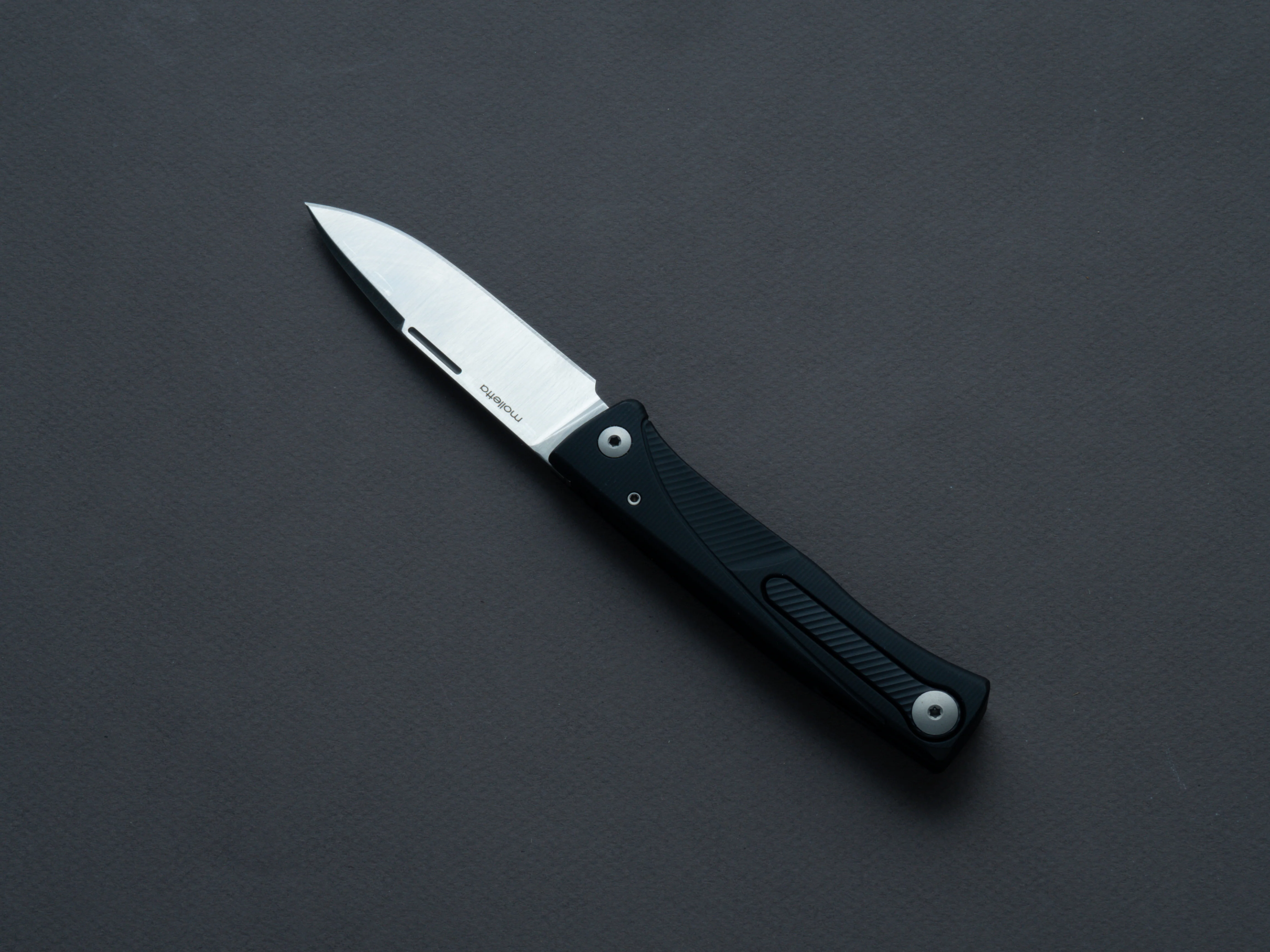 lionSTEEL - SOLID Folding Knife - Thrill - Slip Joint - M390 - 75mm - Black Aluminum - H. WAYL Clip - Image 3