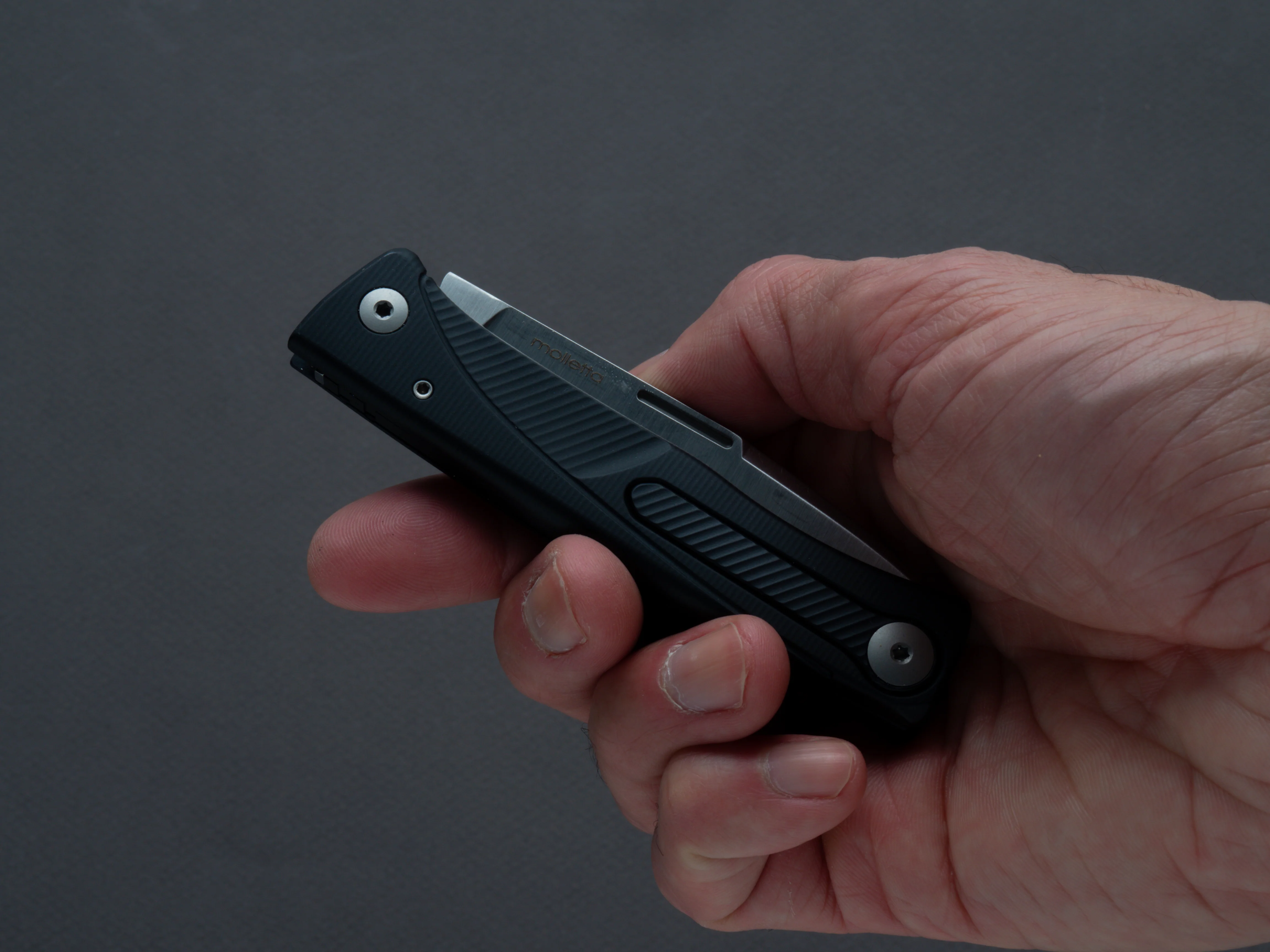 lionSTEEL - SOLID Folding Knife - Thrill - Slip Joint - M390 - 75mm - Black Aluminum - H. WAYL Clip - Image 7
