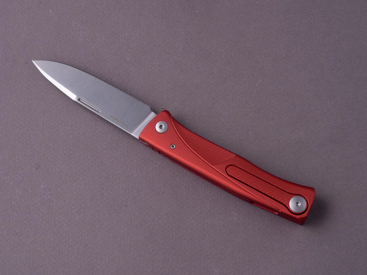 lionSTEEL - SOLID Folding Knife - Thrill - Slip Joint - M390 - 75mm - Red Aluminum - H. WAYL Clip - Image 6