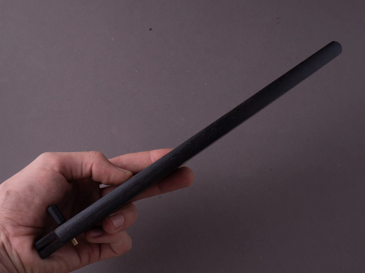 Milan Gravier - Nogent - Damascus x Full Stone Polish - 135Cr3 Carbon - 240mm Gyuto - Detachable Bog Oak Western Handle - Matching Bog Oak Saya - Image 4