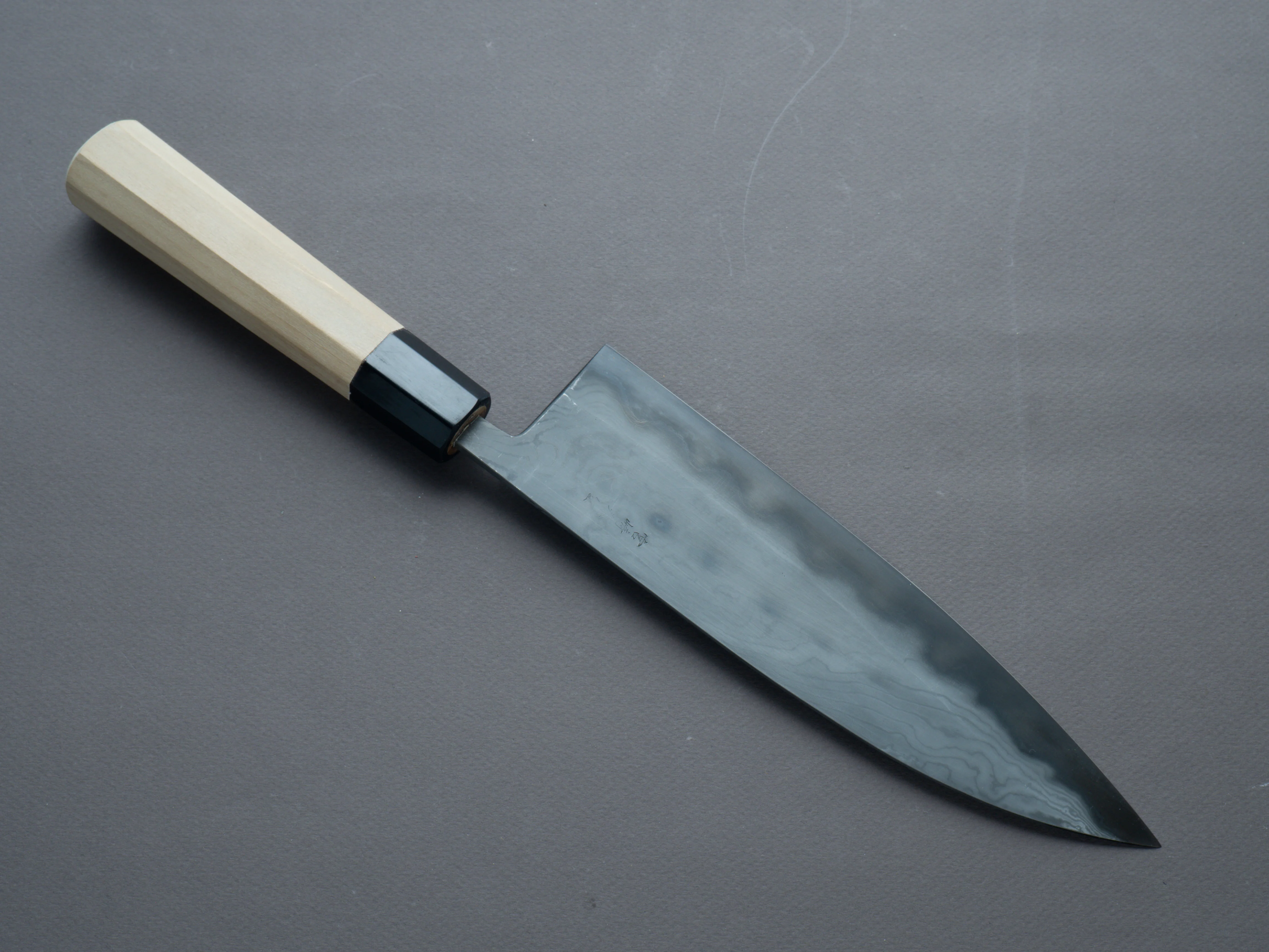 Miyazaki Kajiya - Hineri Damascus - Blue #1 - 210mm - Gyuto - Magnolia Handle - Image 2