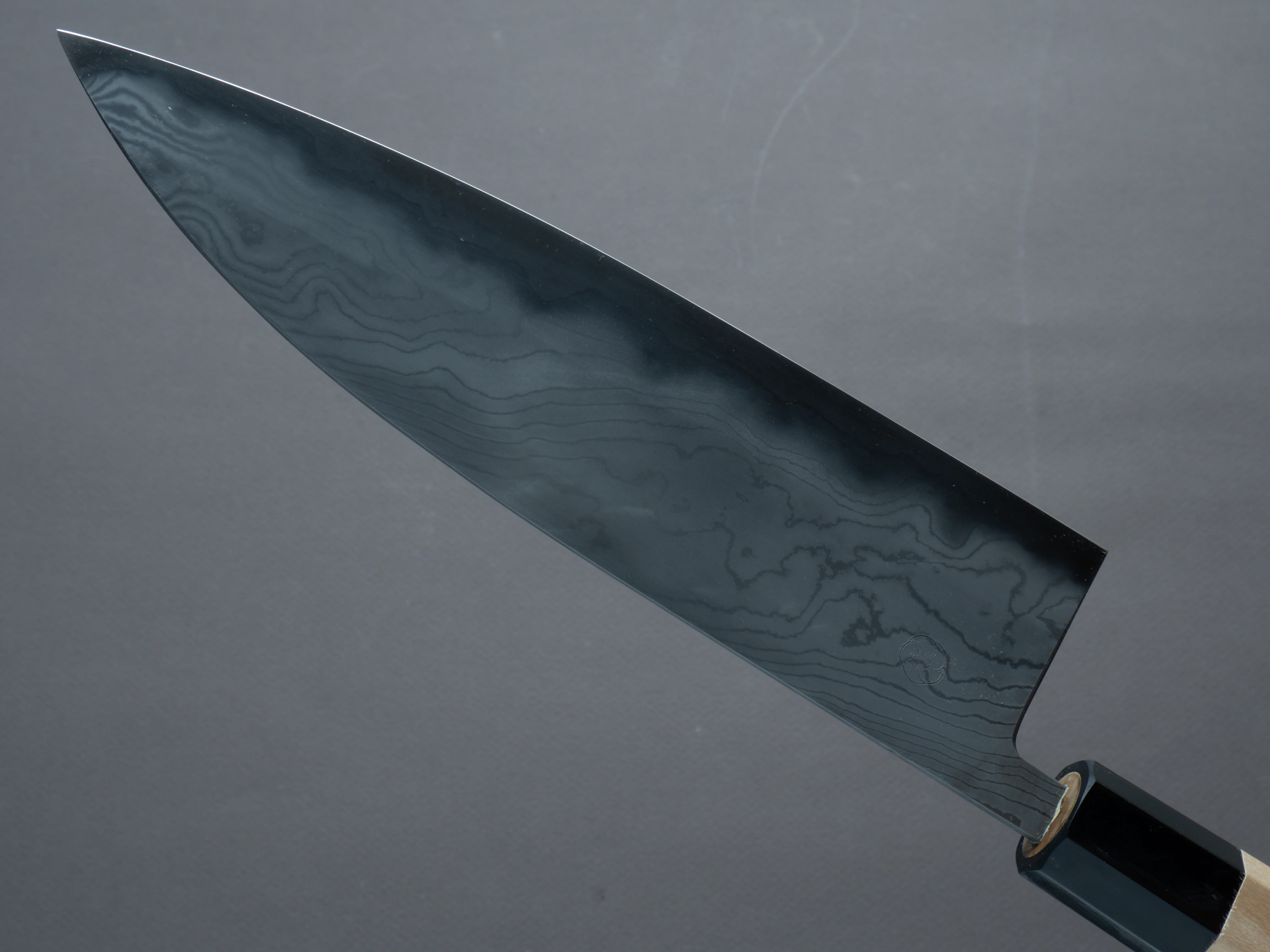 Miyazaki Kajiya - Hineri Damascus - Blue #1 - 210mm - Gyuto - Magnolia Handle - Image 4