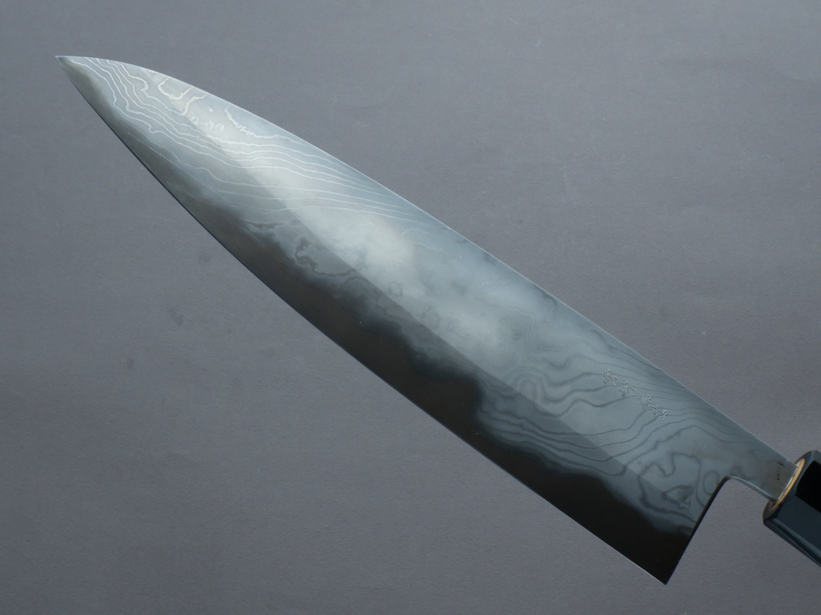 Miyazaki Kajiya - Hineri Damascus - Blue #1 - 240mm - Gyuto - Magnolia Handle - Image 3