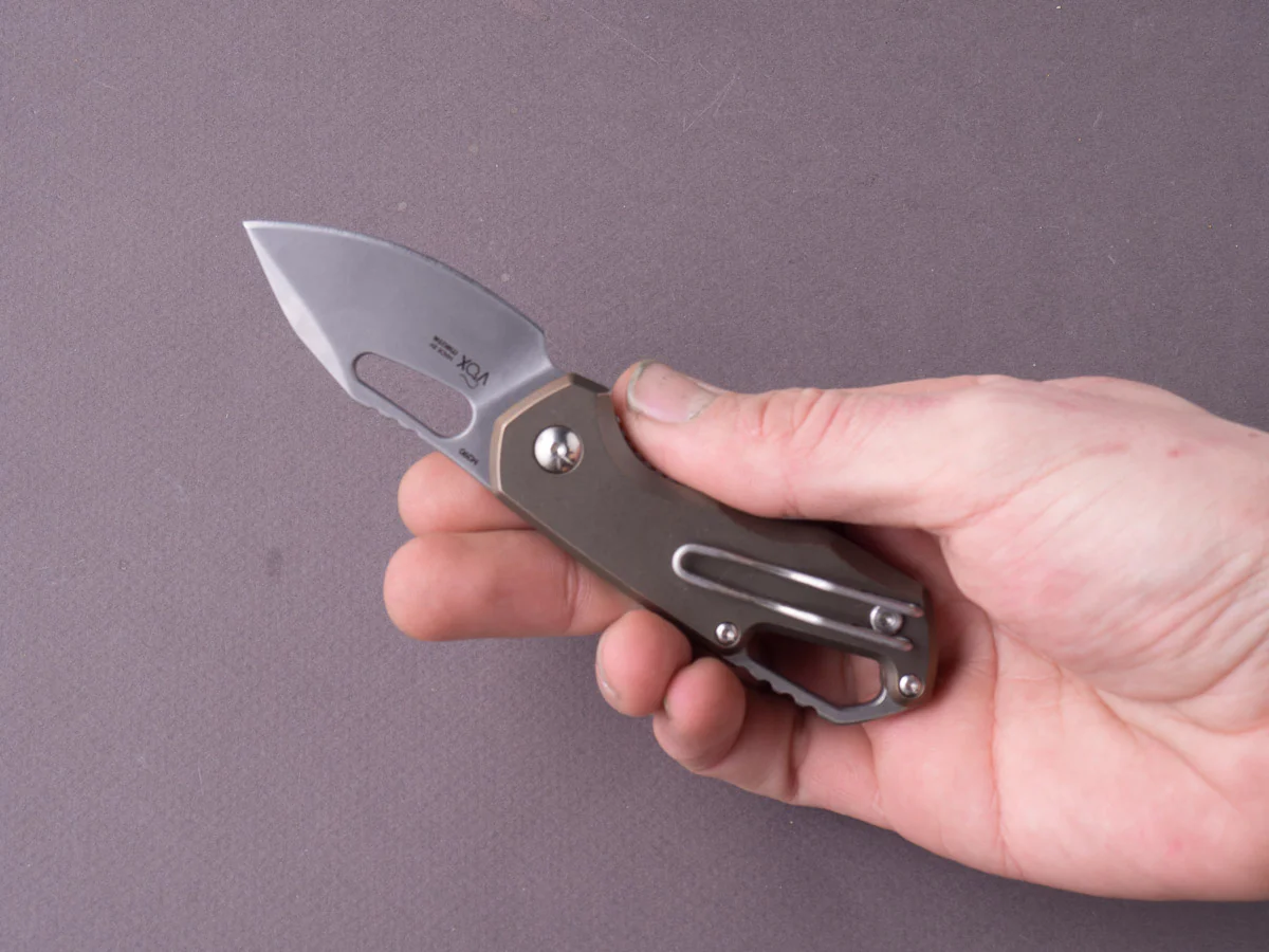 MKM - Folding Knife - ISONZO - Liner Lock - M390 - 50mm - Bronze Titanium Handle - Drop Point - Image 6