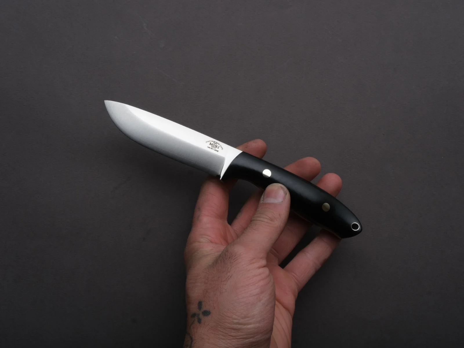 MOKI - Fixed Blade - Berg Pro Trail - 90mm - Linen Micarta Handle - Image 2