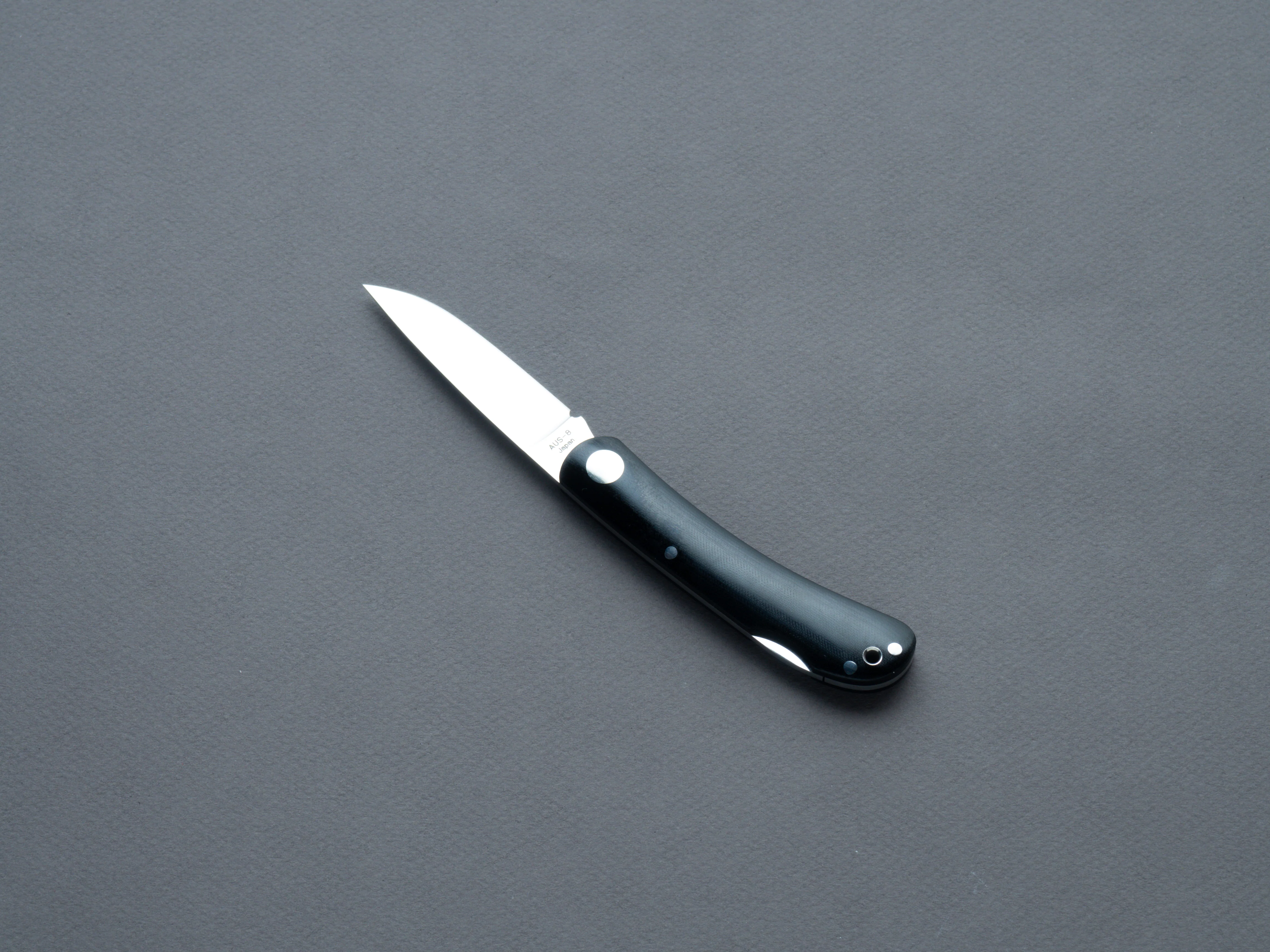 Moki - Folding Knife - Shima Owl - AUS-8 - 55mm (medium) - Linen Micarta Handle - Image 2