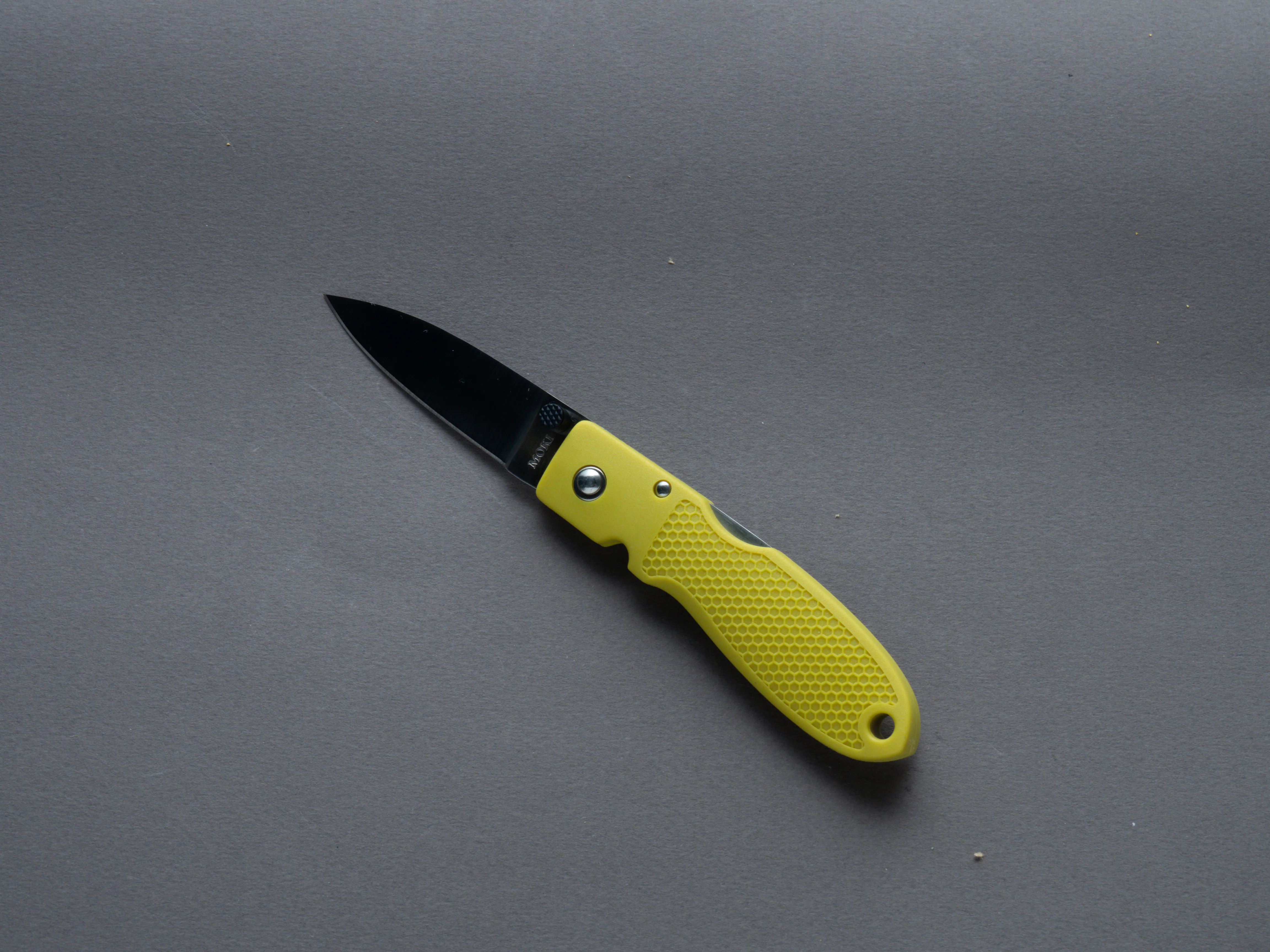 Moki - Folding - Coupe - Lock back - AUS-8 - 54mm - Mustard Yellow Grilon Handle