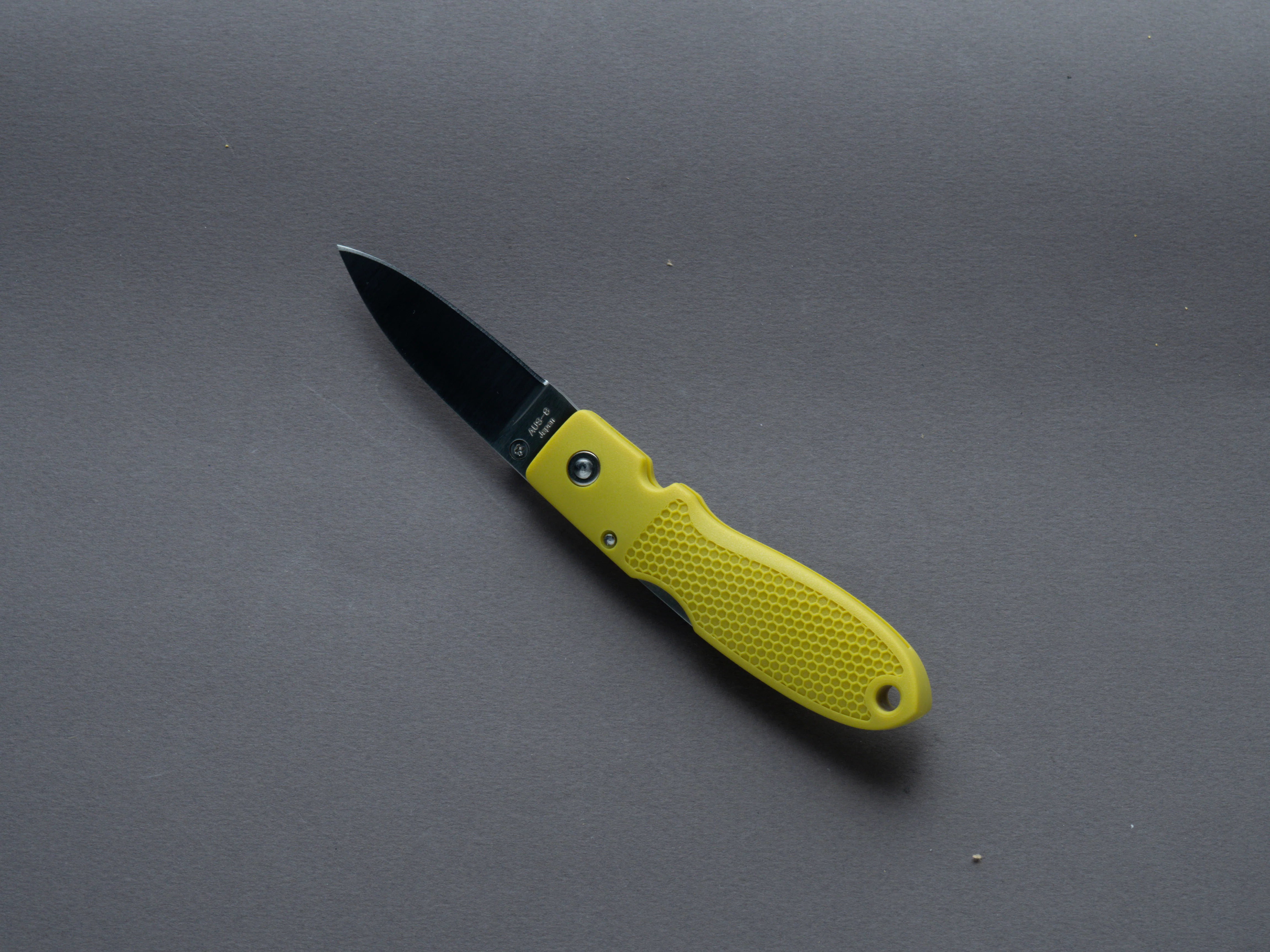 Moki - Folding - Coupe - Lock back - AUS-8 - 54mm - Mustard Yellow Grilon Handle - Image 2