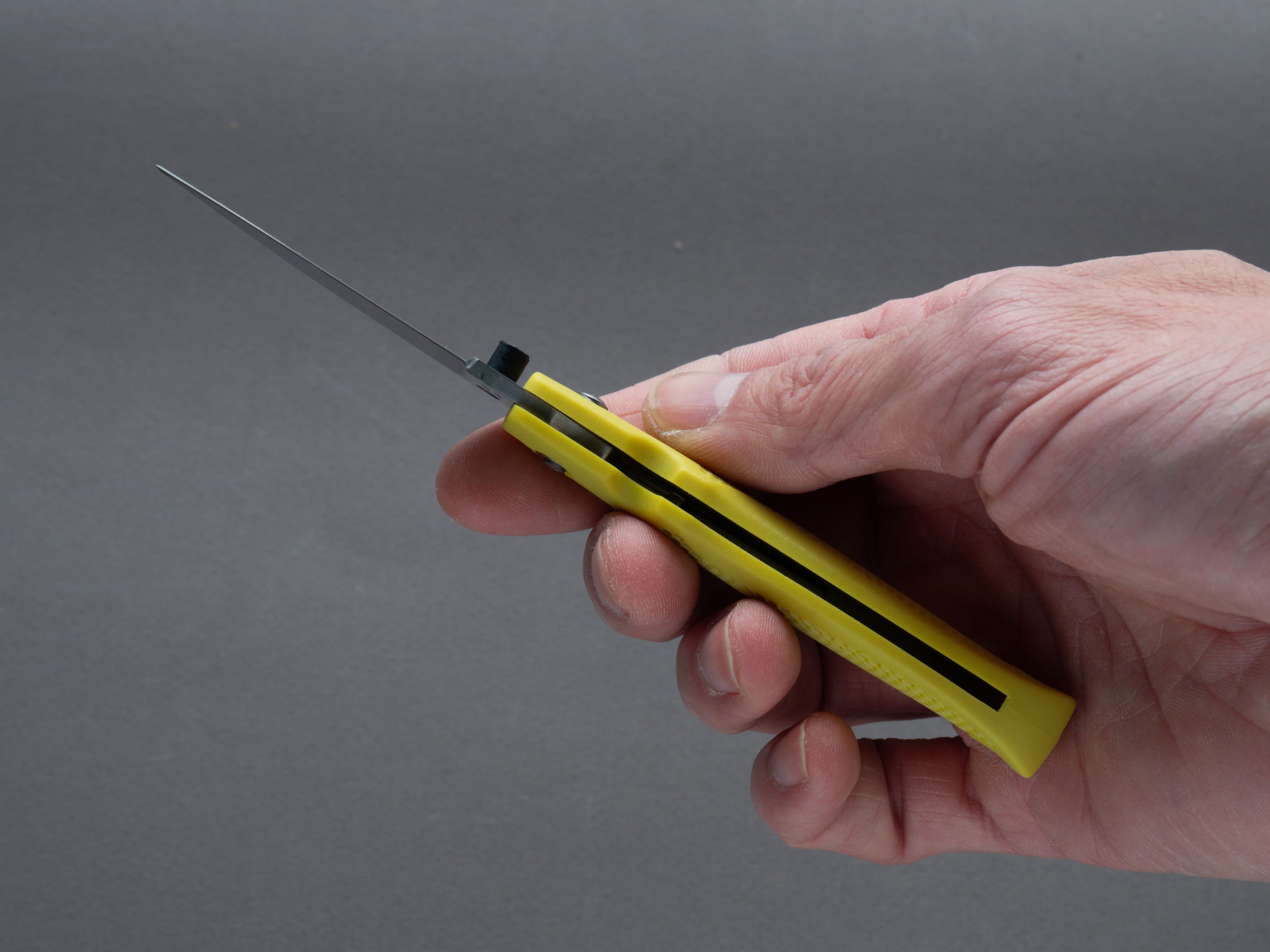 Moki - Folding - Coupe - Lock back - AUS-8 - 54mm - Mustard Yellow Grilon Handle - Image 4