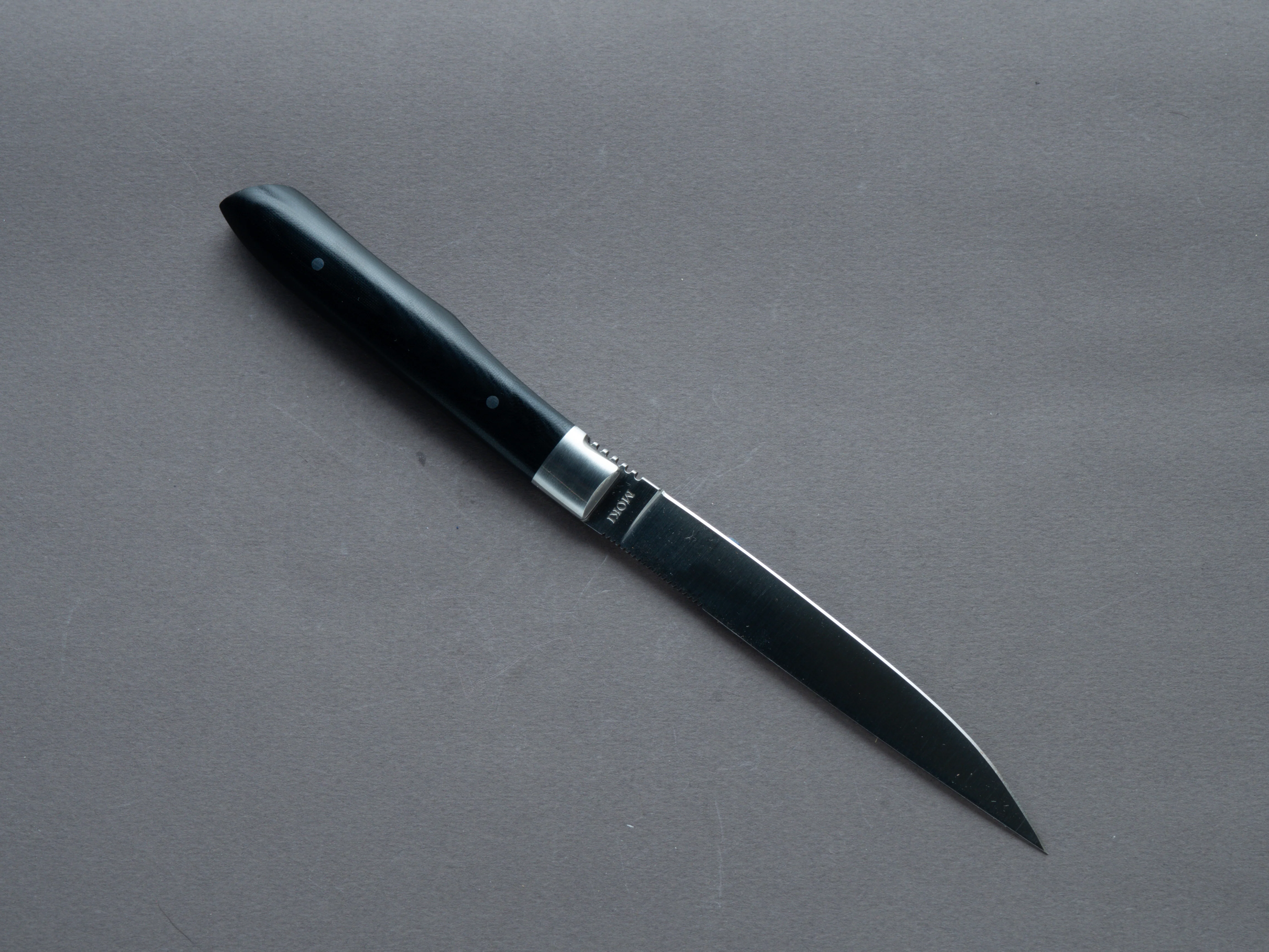 MOKI - Steak Knife - AUS-8 - Migaki - 100mm - Linen Micarta Handle - Image 3