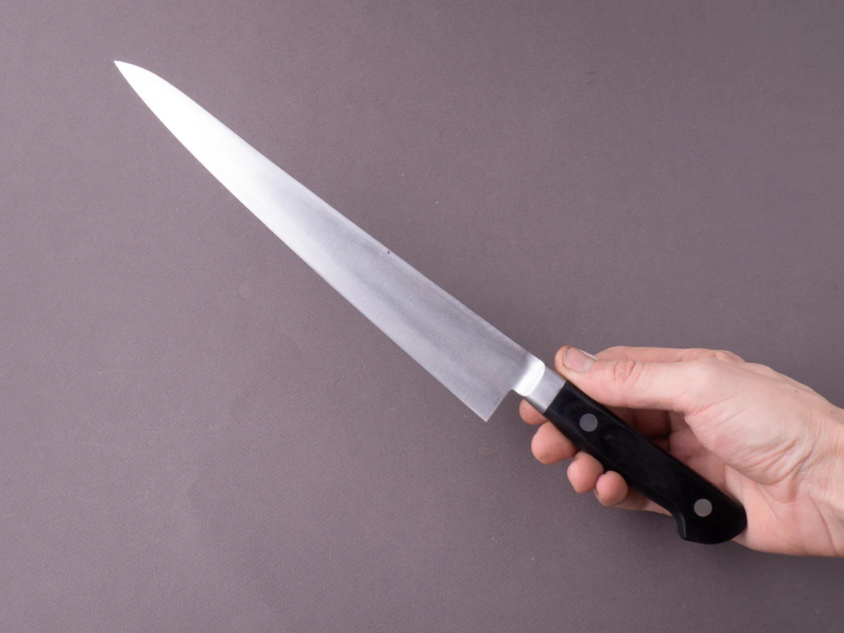 Morihei - Hisamoto Hagane - 240mm Sujihiki - Western Pakka Handle - Image 6